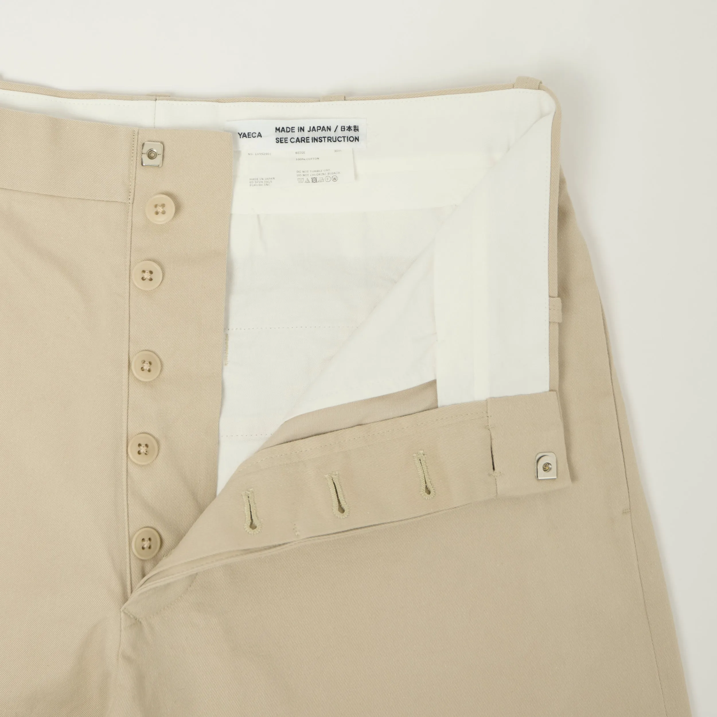 YAECA Wide Leg Classic Chino - Beige sold by Son of a Stag product image thumbnail 3