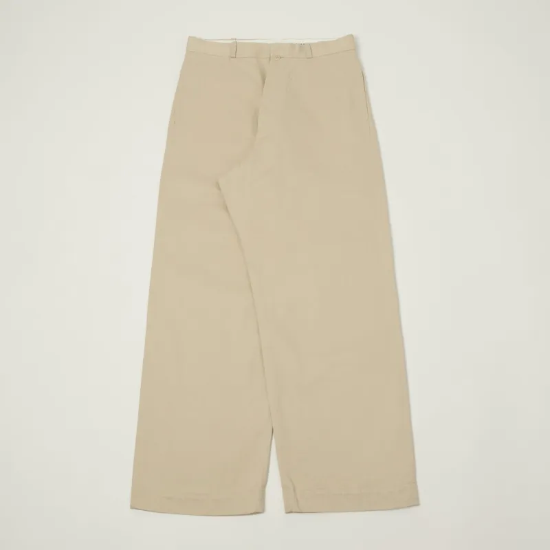 YAECA Wide Leg Classic Chino - Beige made by Son of a Stag