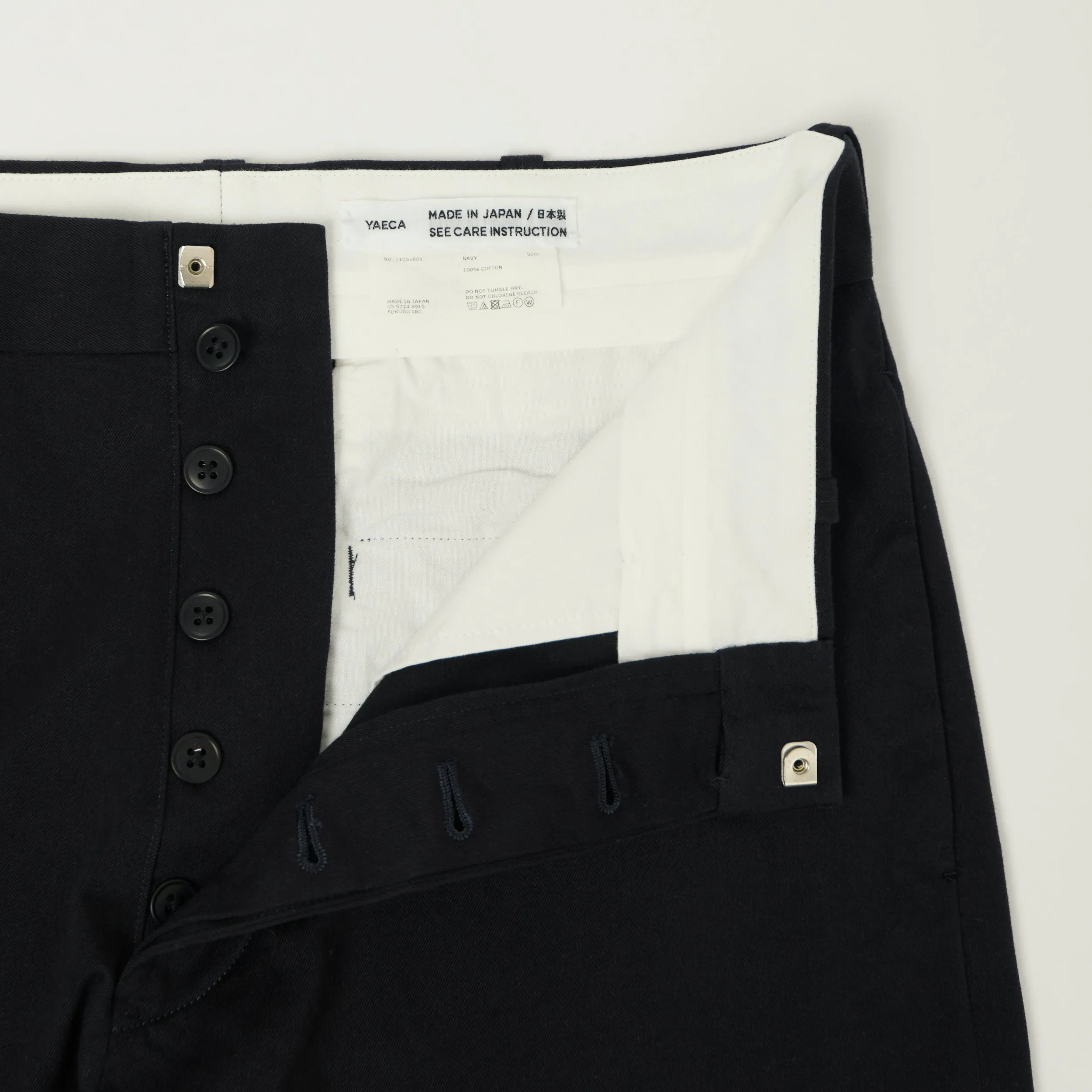 YAECA Wide Leg Classic Chino - Navy sold by Son of a Stag product image thumbnail 3