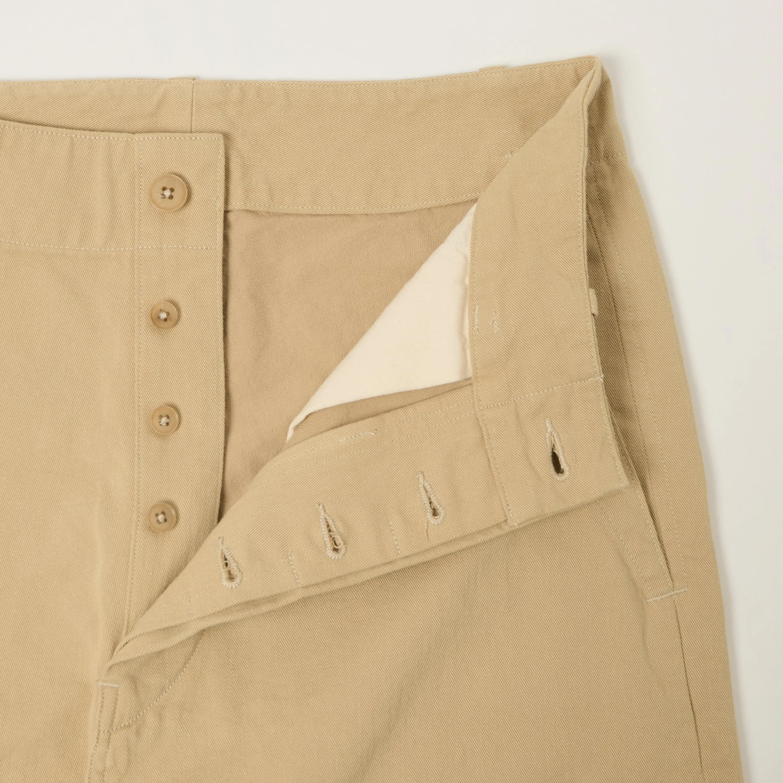 Kaptain Sunshine Cotton Drill Wide Pants - Khaki sold by Son of a Stag product image thumbnail 3