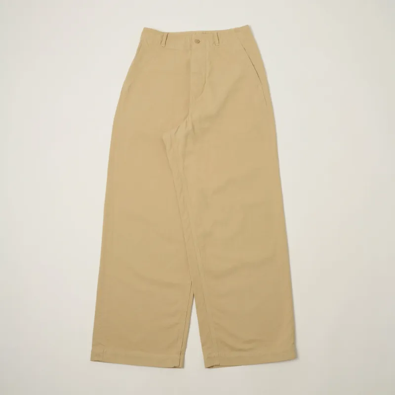 Kaptain Sunshine Cotton Drill Wide Pants - Khaki made by Kaptain Sunshine
