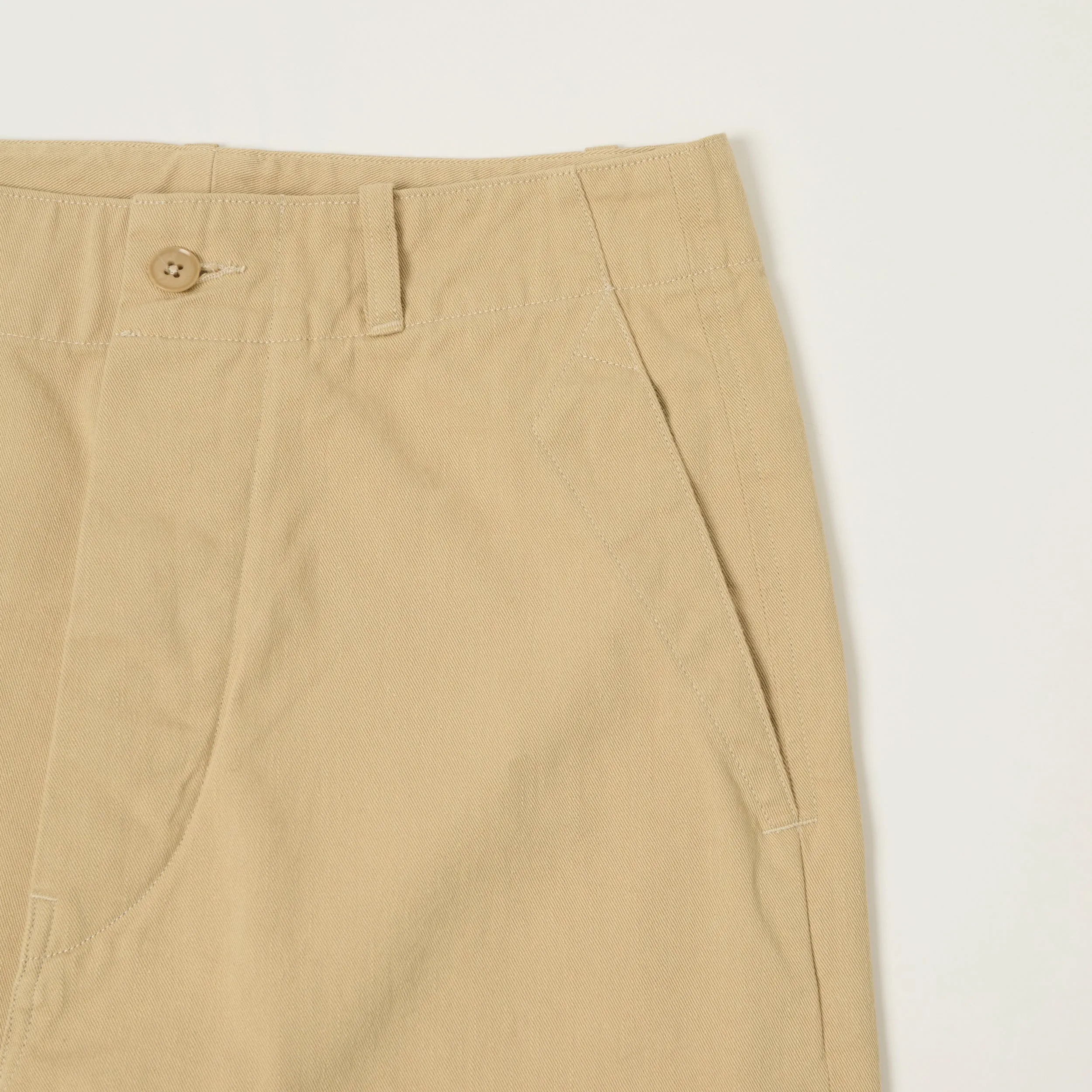 Kaptain Sunshine Cotton Drill Wide Pants - Khaki sold by Son of a Stag product image thumbnail 4