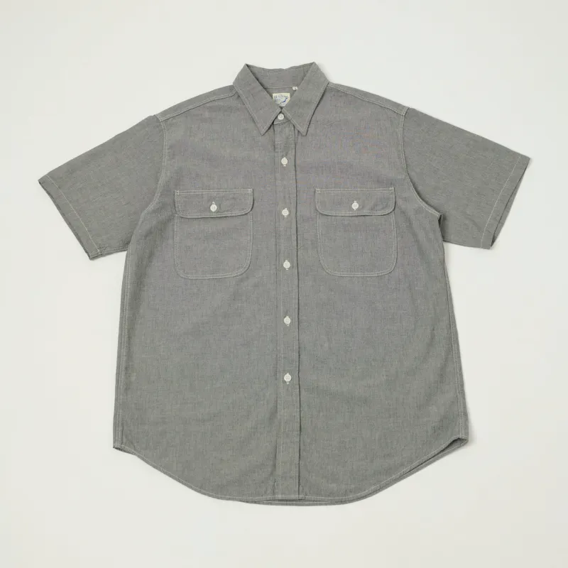 orSlow Short Sleeve Chambray Work Shirt - Grey made by orSlow