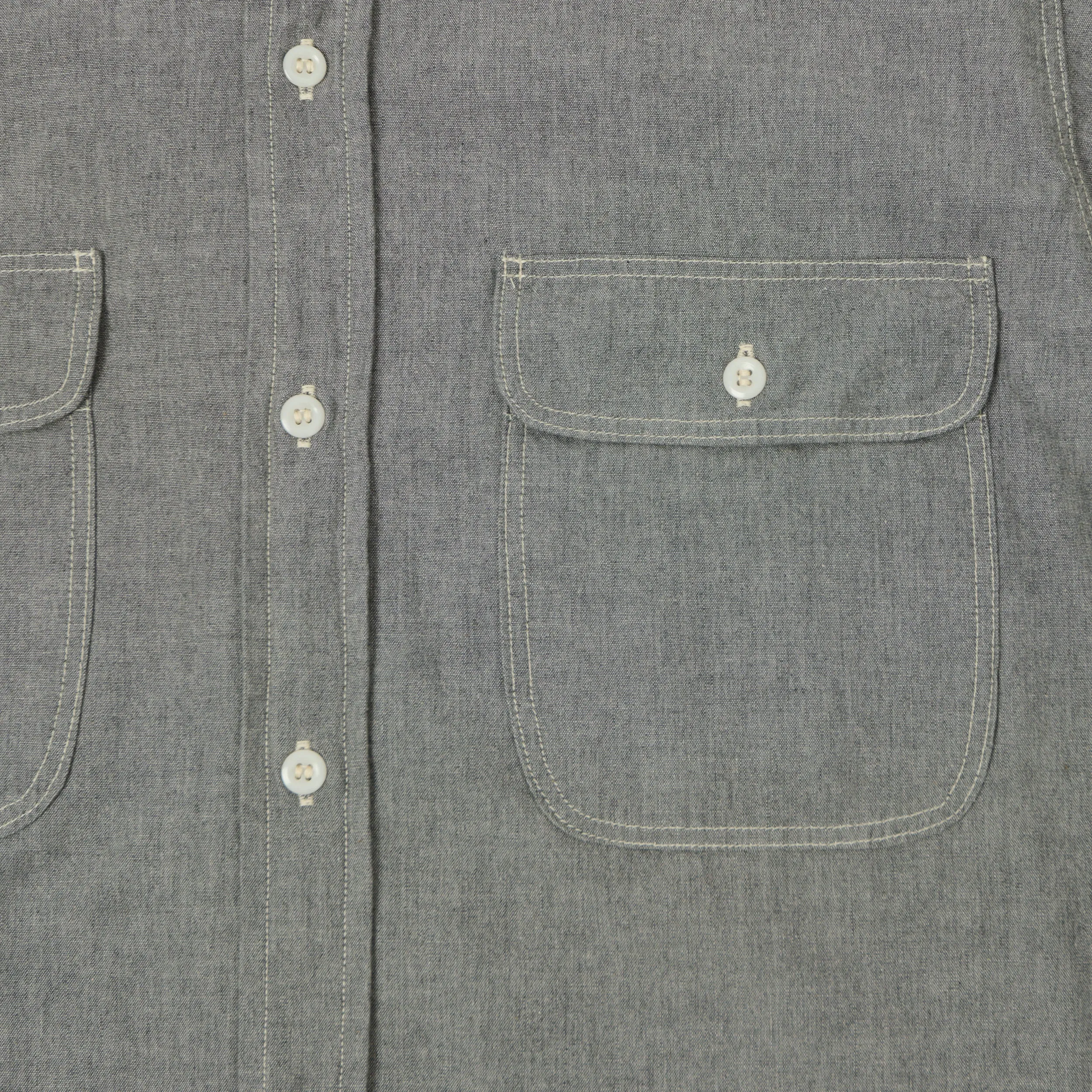 orSlow Short Sleeve Chambray Work Shirt - Grey sold by Son of a Stag product image thumbnail 3