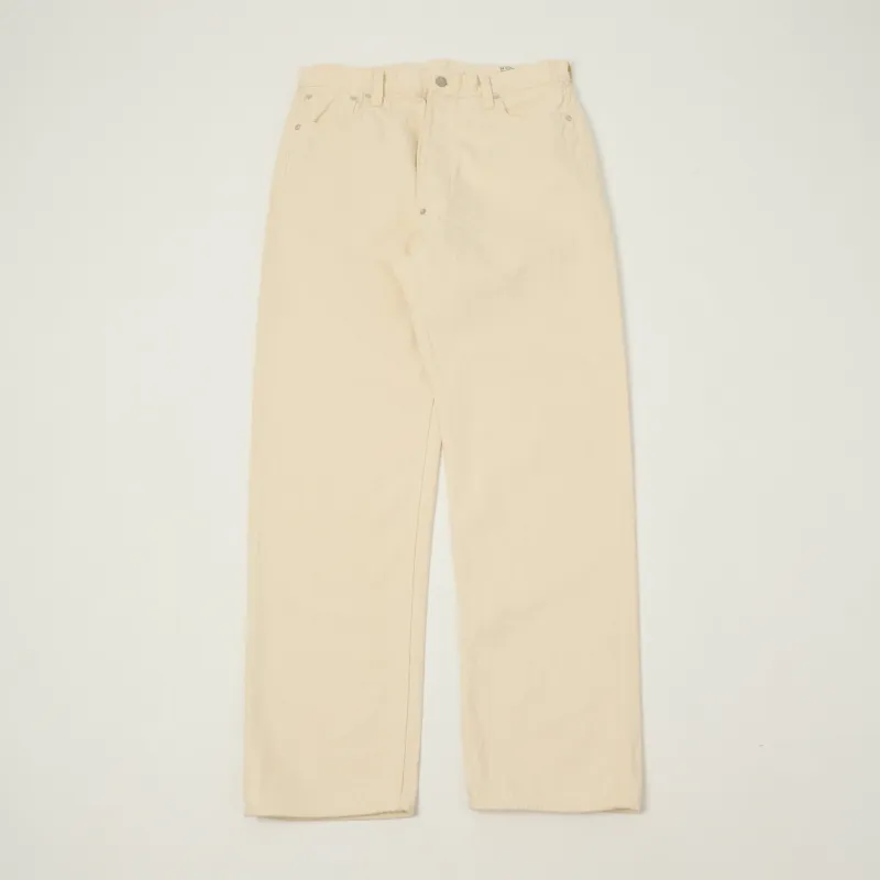 orSlow 'Grandad's' Cinch Back Regular Straight Jean - Ecru made by orSlow