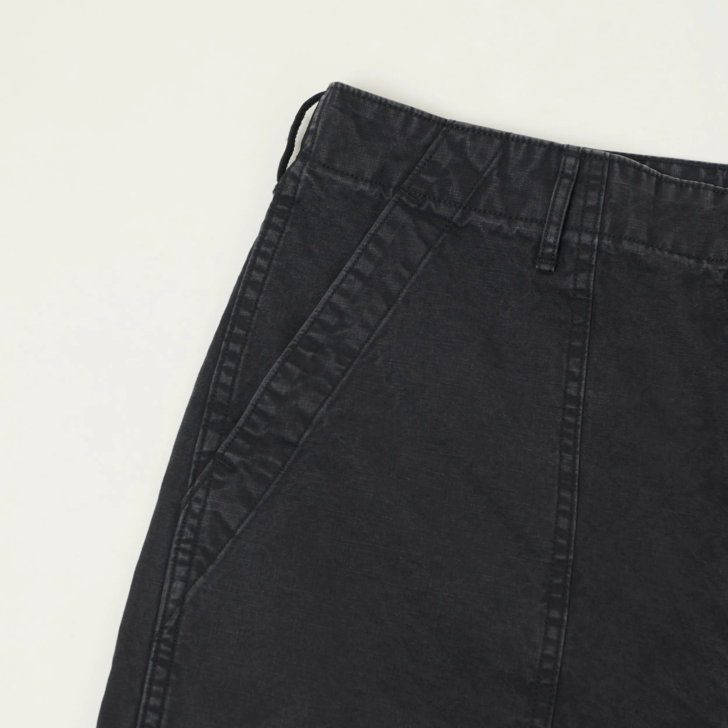 orSlow Lightweight Canvas Summer Fatigue Shorts - Black sold by Son of a Stag product image thumbnail 3