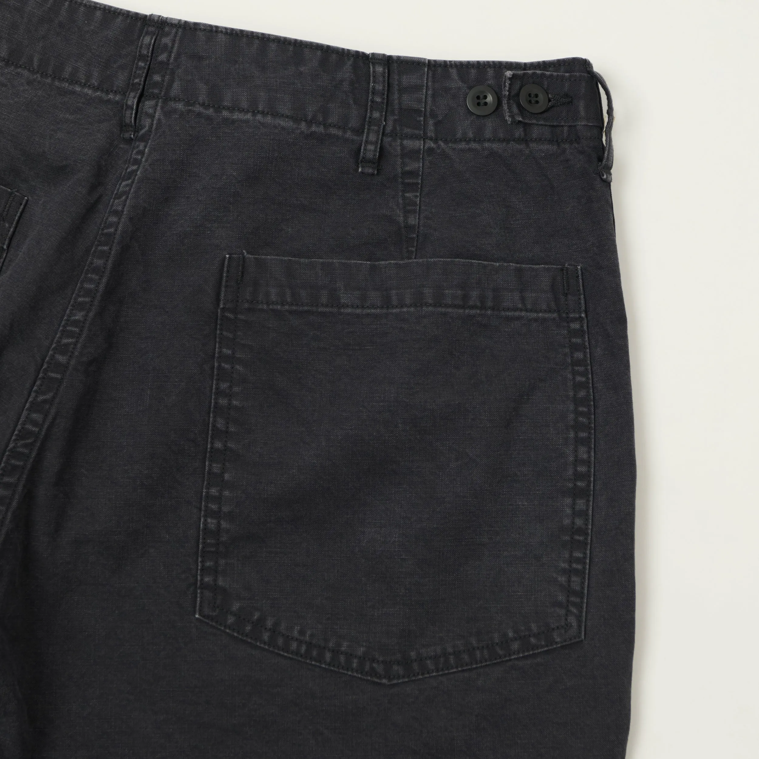 orSlow Lightweight Canvas Summer Fatigue Shorts - Black sold by Son of a Stag product image thumbnail 2