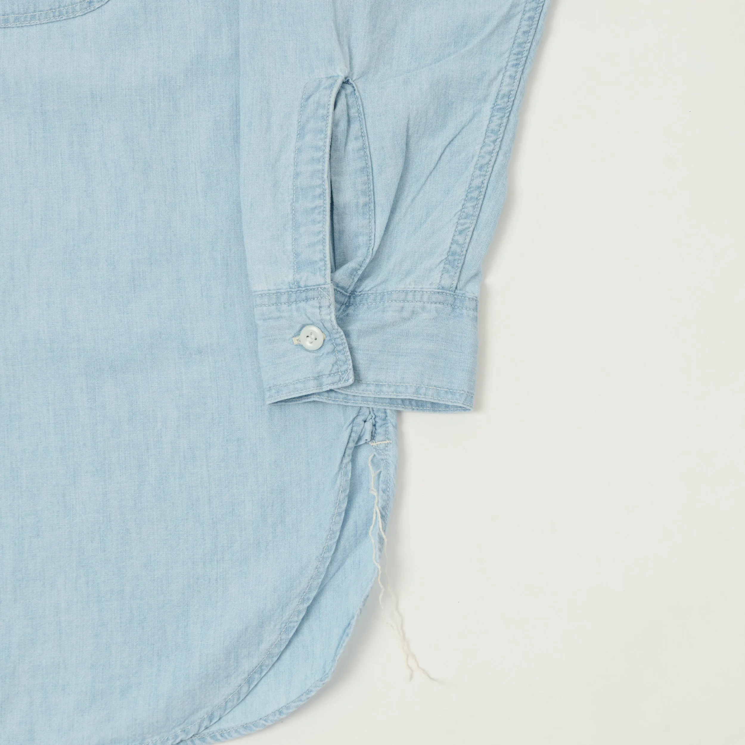 orSlow Vintage Chambray Work Shirt - Sky Blue sold by Son of a Stag product image thumbnail 3