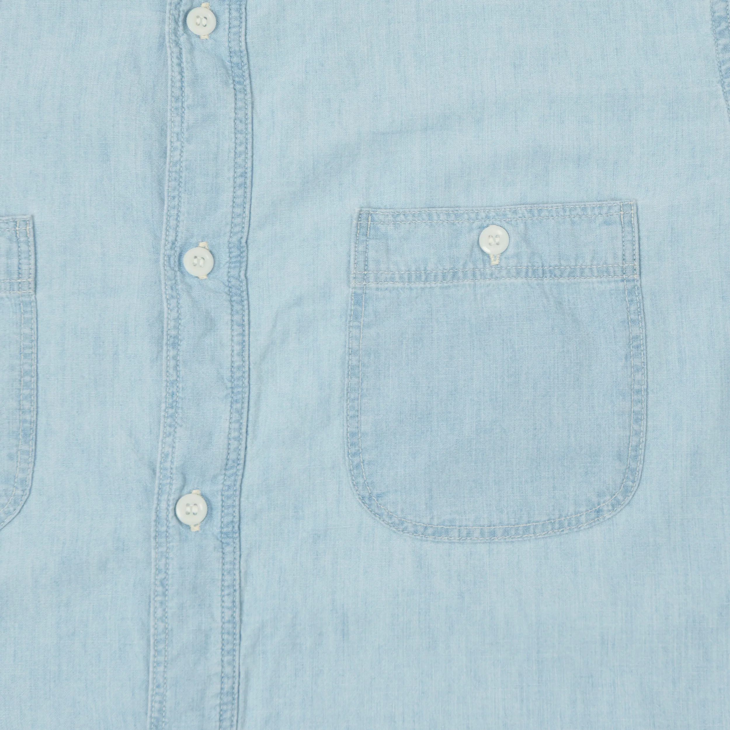 orSlow Vintage Chambray Work Shirt - Sky Blue sold by Son of a Stag product image thumbnail 4
