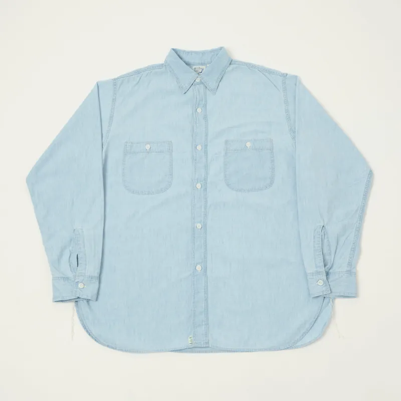 orSlow Vintage Chambray Work Shirt - Sky Blue made by orSlow