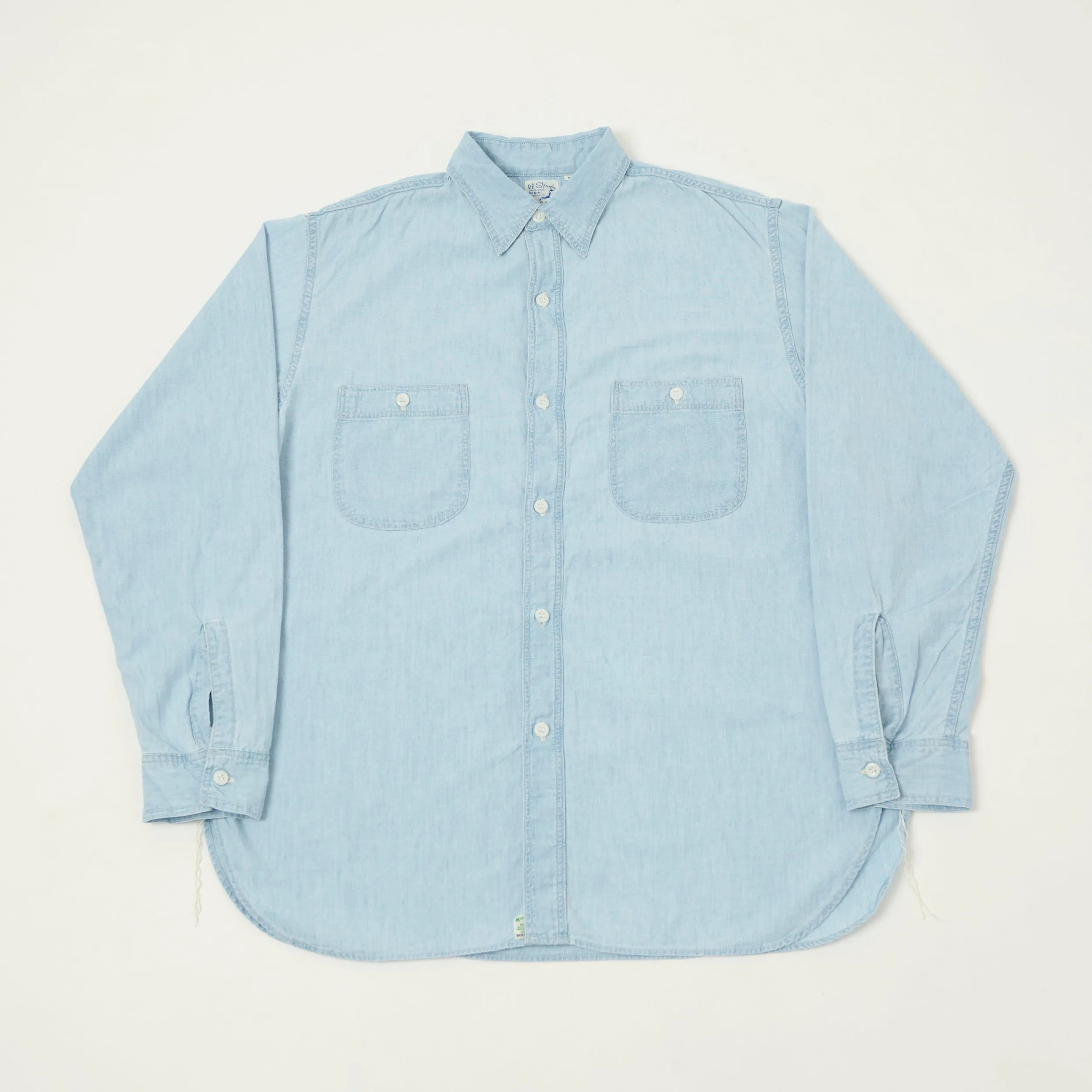 orSlow Vintage Chambray Work Shirt - Sky Blue sold by Son of a Stag