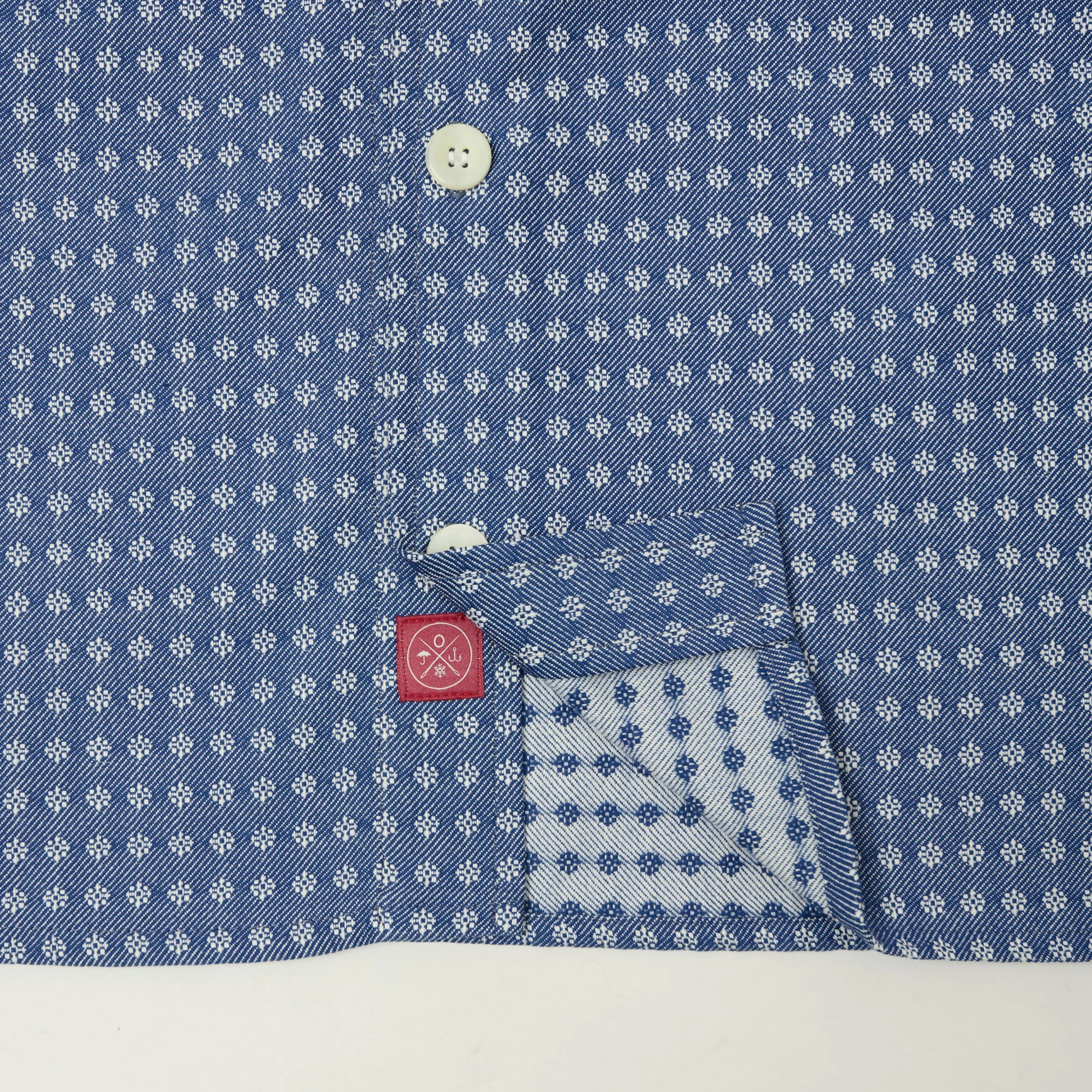 Outclass 'Blue Jay' Jacquard Denim Club Shirt - Blue sold by Son of a Stag product image thumbnail 3