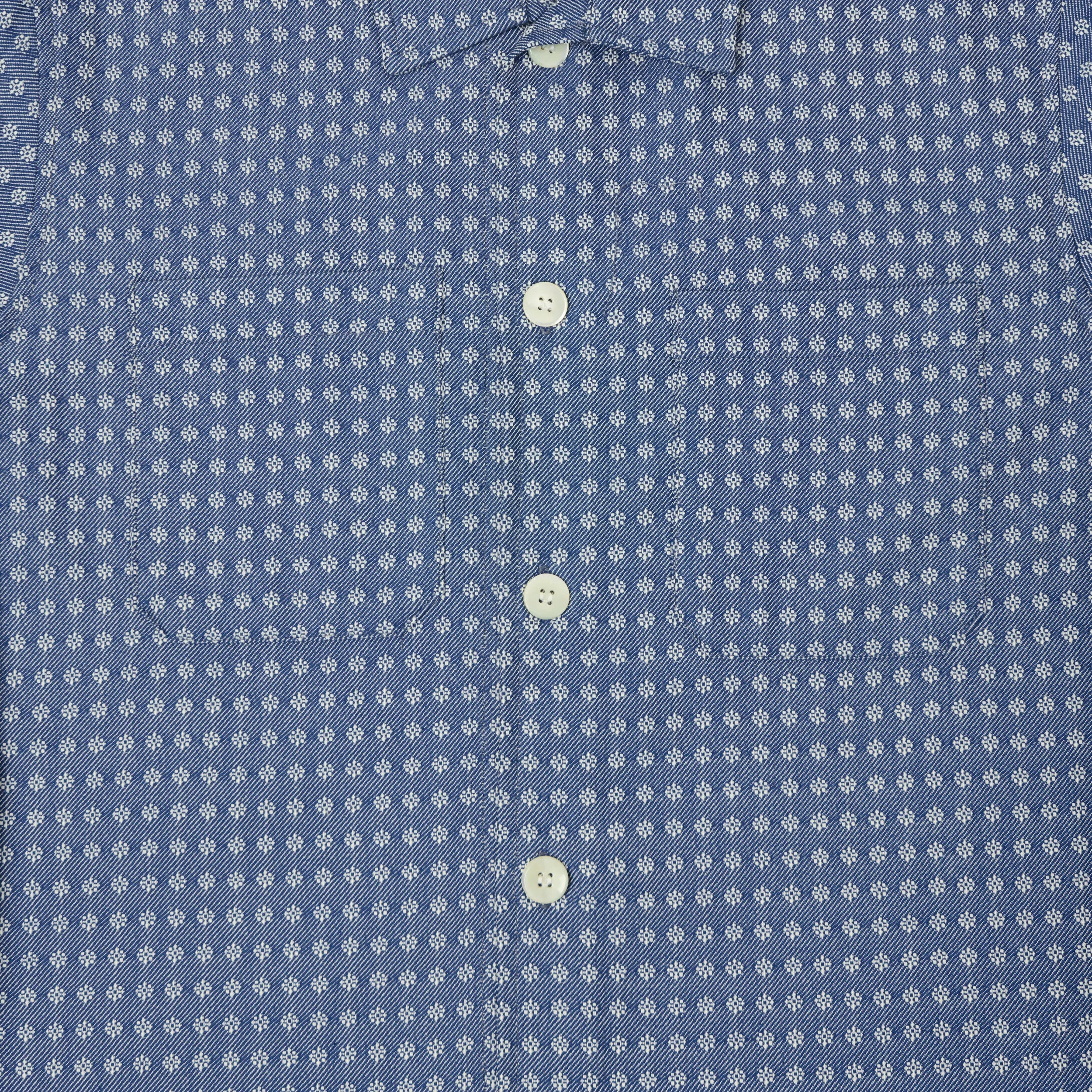 Outclass 'Blue Jay' Jacquard Denim Club Shirt - Blue sold by Son of a Stag product image thumbnail 4
