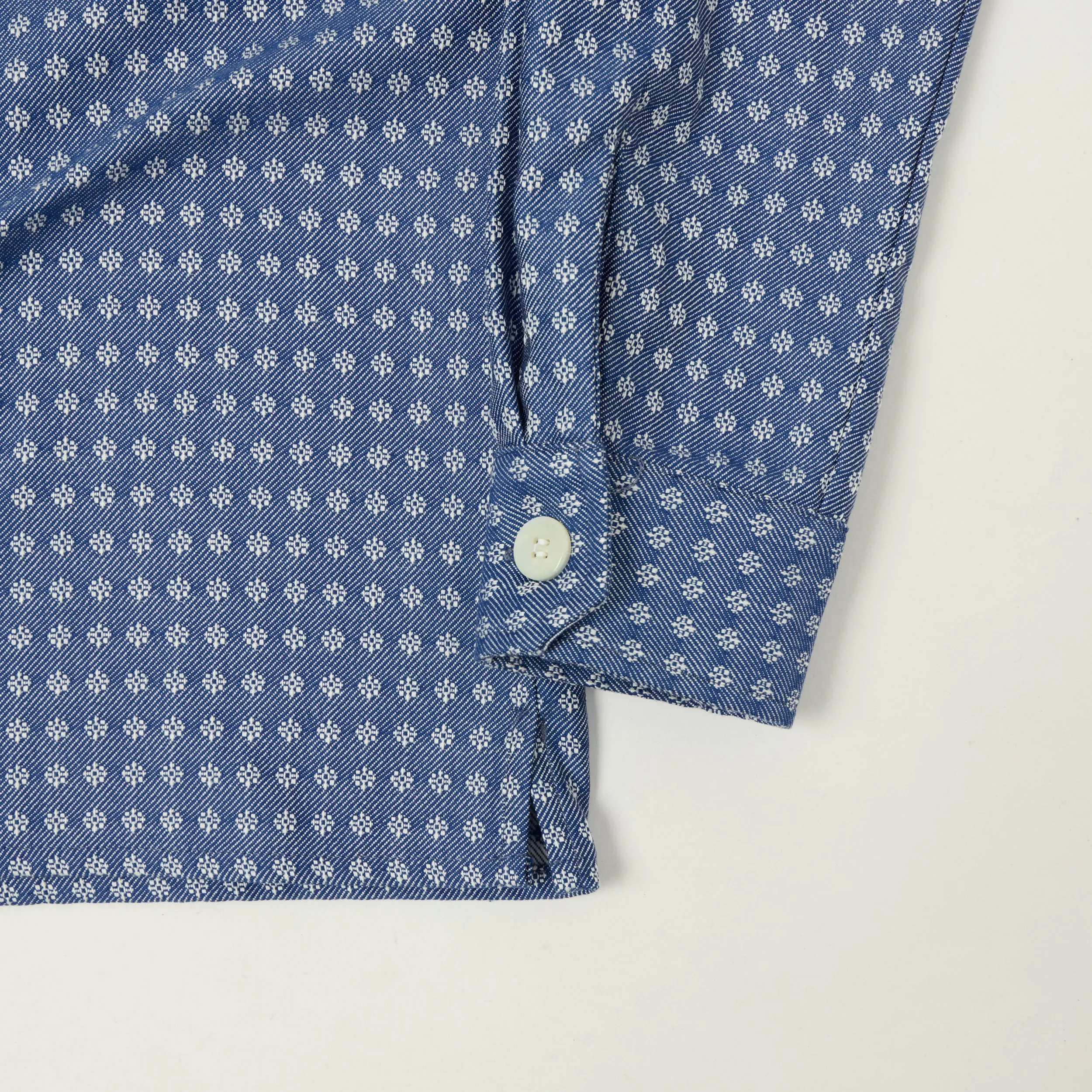 Outclass 'Blue Jay' Jacquard Denim Club Shirt - Blue sold by Son of a Stag product image thumbnail 5