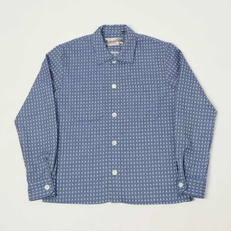 Outclass 'Blue Jay' Jacquard Denim Club Shirt - Blue made by Outclass