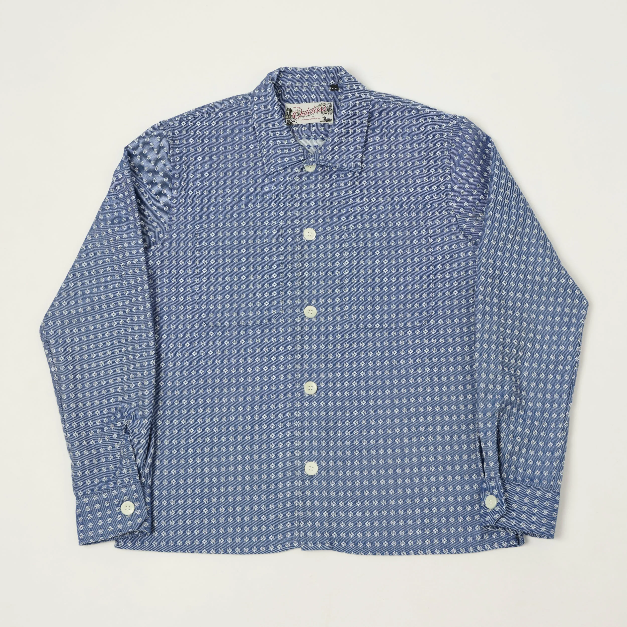 Outclass 'Blue Jay' Jacquard Denim Club Shirt - Blue sold by Son of a Stag