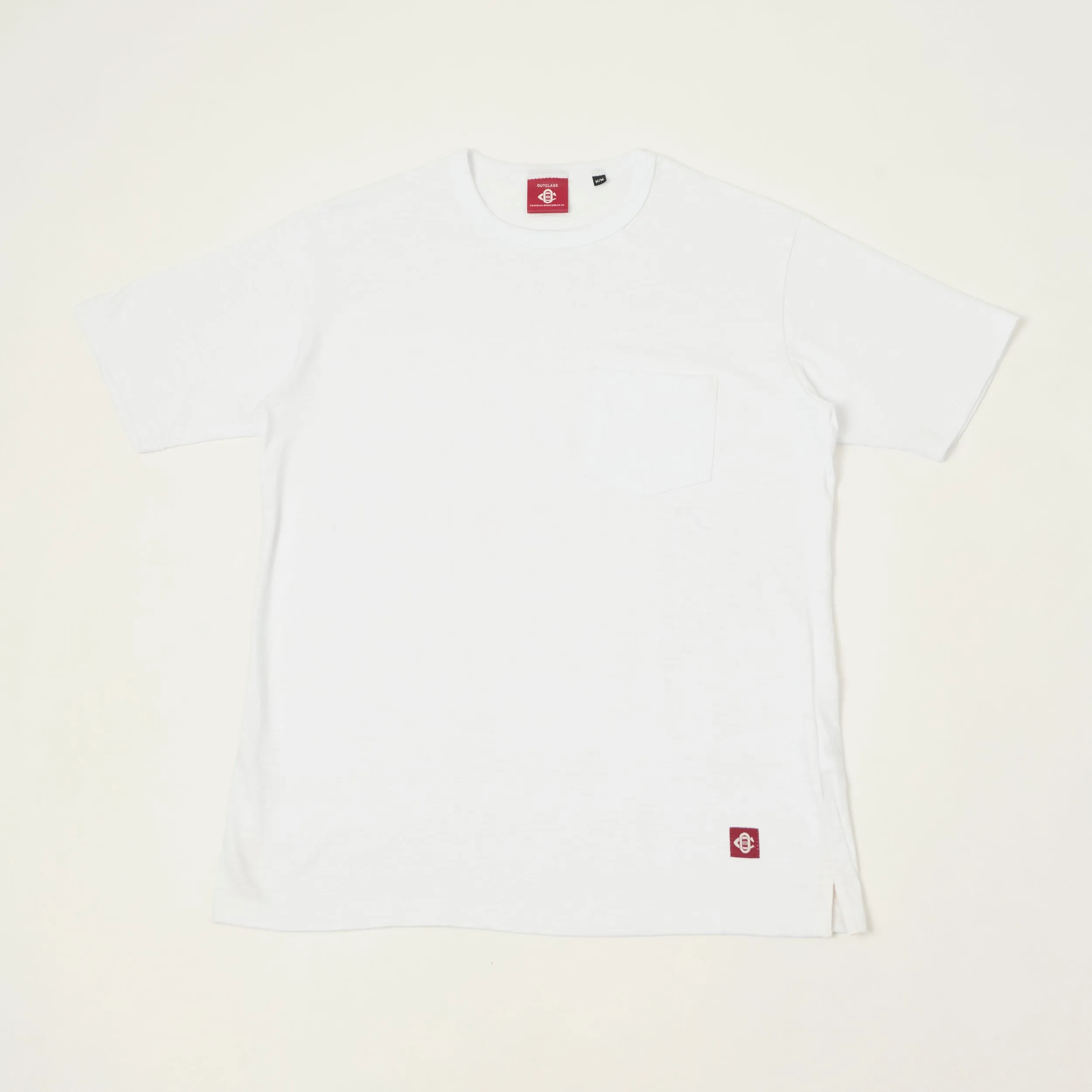 Outclass Slub Knit Pocket T-Shirt - White sold by Son of a Stag