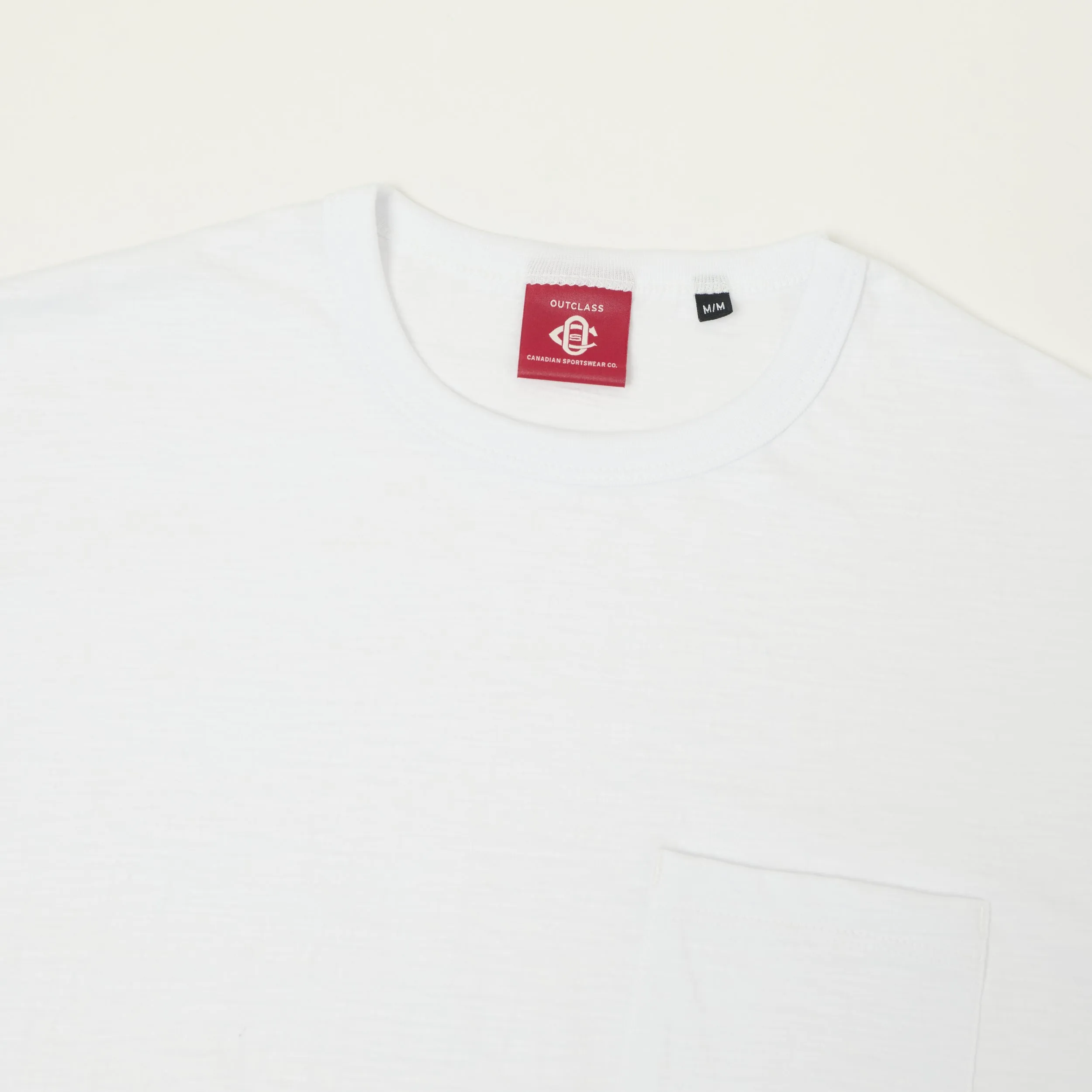 Outclass Slub Knit Pocket T-Shirt - White sold by Son of a Stag product image thumbnail 2