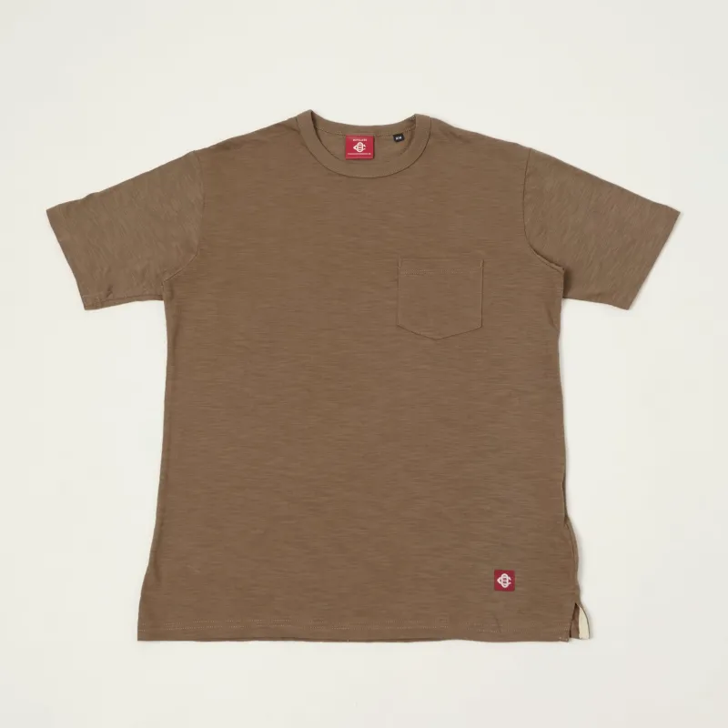 Outclass Slub Knit Pocket T-Shirt - Mocha made by Outclass