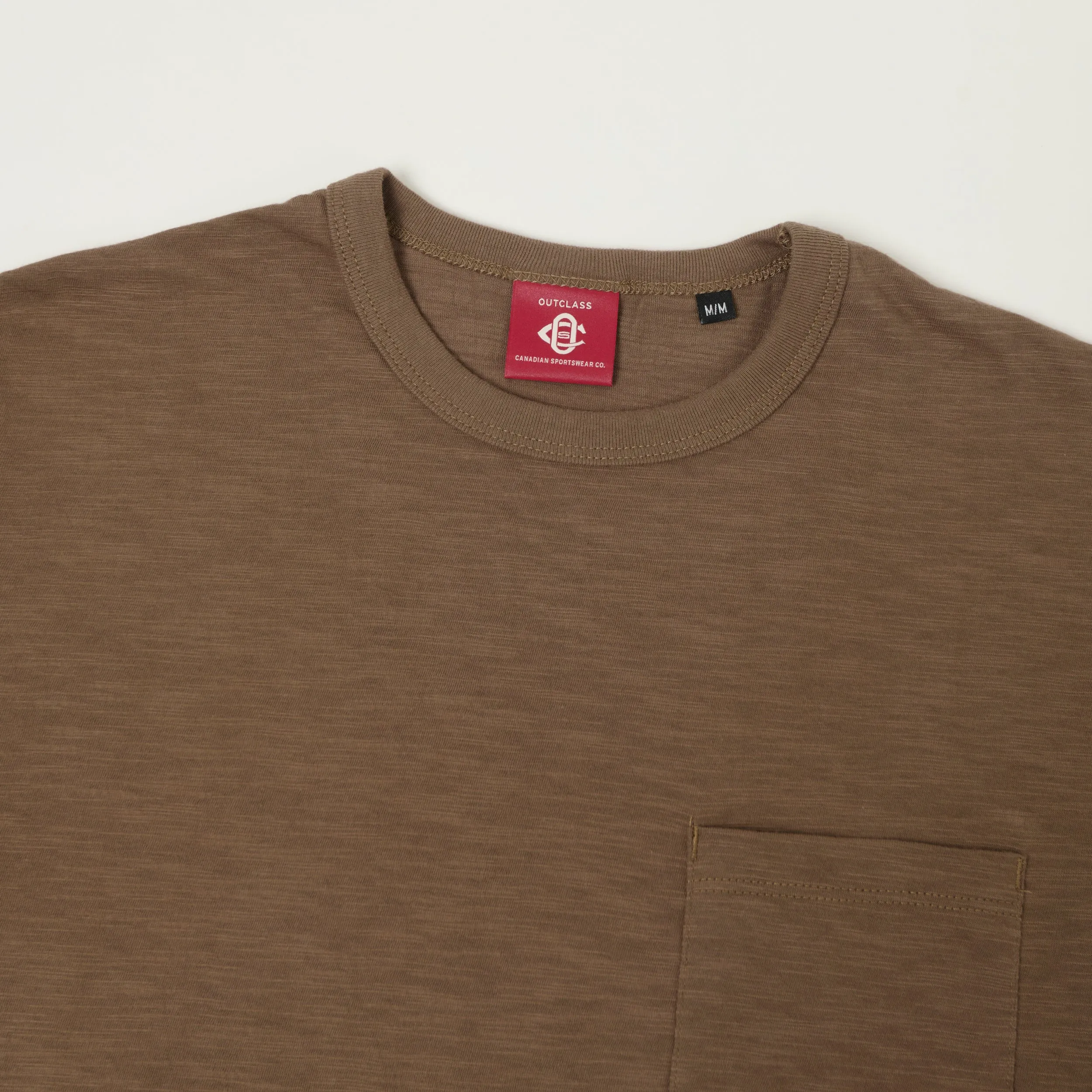 Outclass Slub Knit Pocket T-Shirt - Mocha sold by Son of a Stag product image thumbnail 2