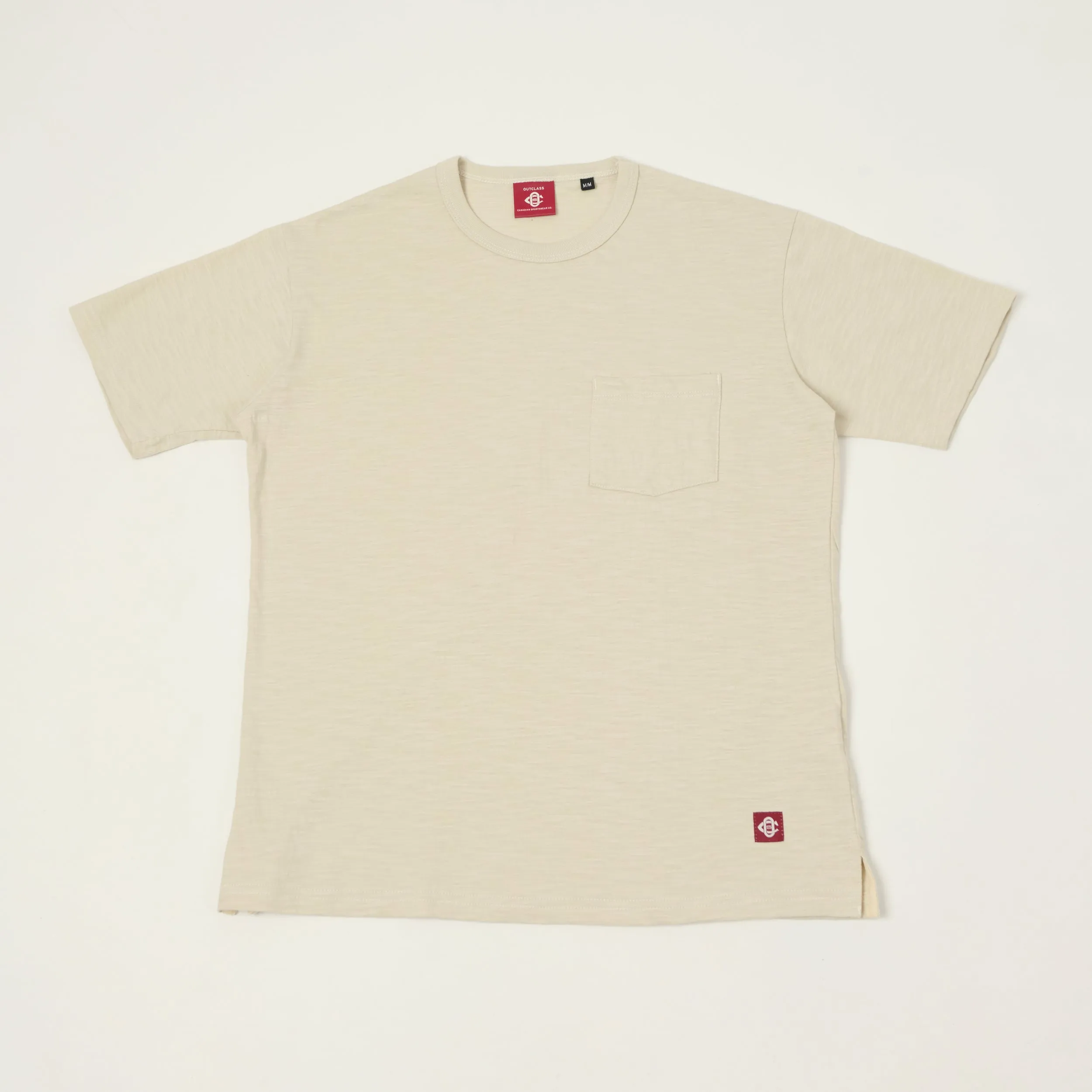 Outclass Slub Knit Pocket T-Shirt - Birch sold by Son of a Stag