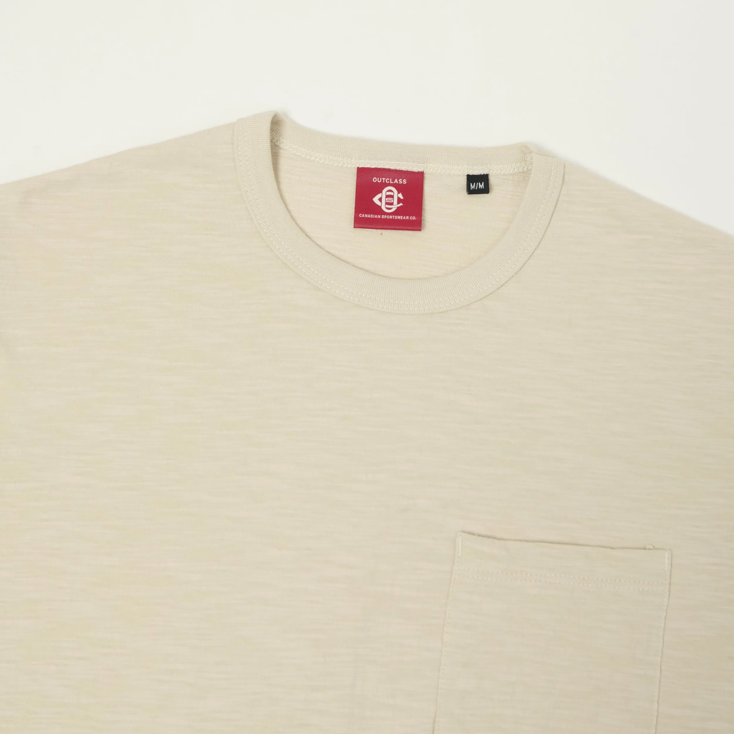 Outclass Slub Knit Pocket T-Shirt - Birch sold by Son of a Stag product image thumbnail 2