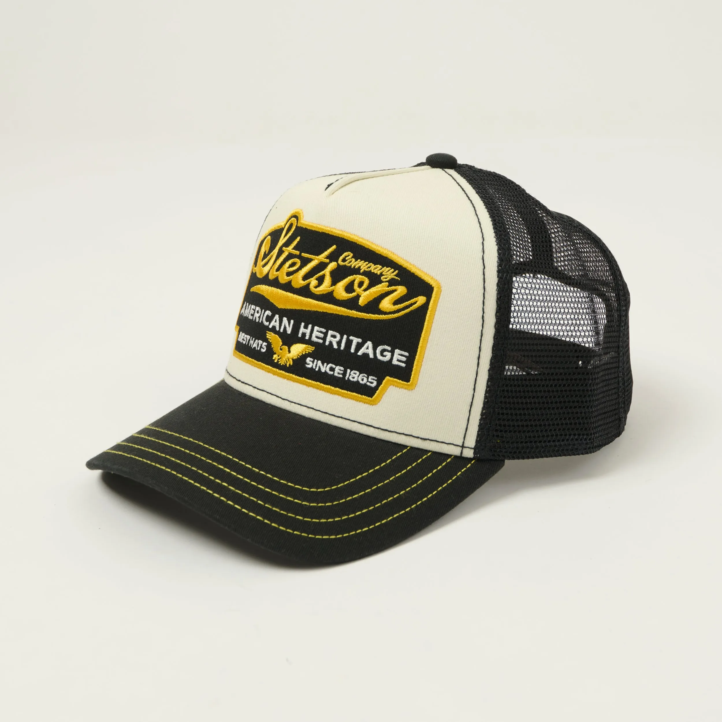 Stetson 'American Heritage' Trucker Cap - Black/White sold by Son of a Stag