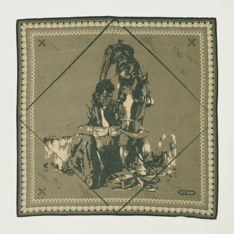 Stetson 'Last Drop' Cotton Bandana - Army made by Stetson