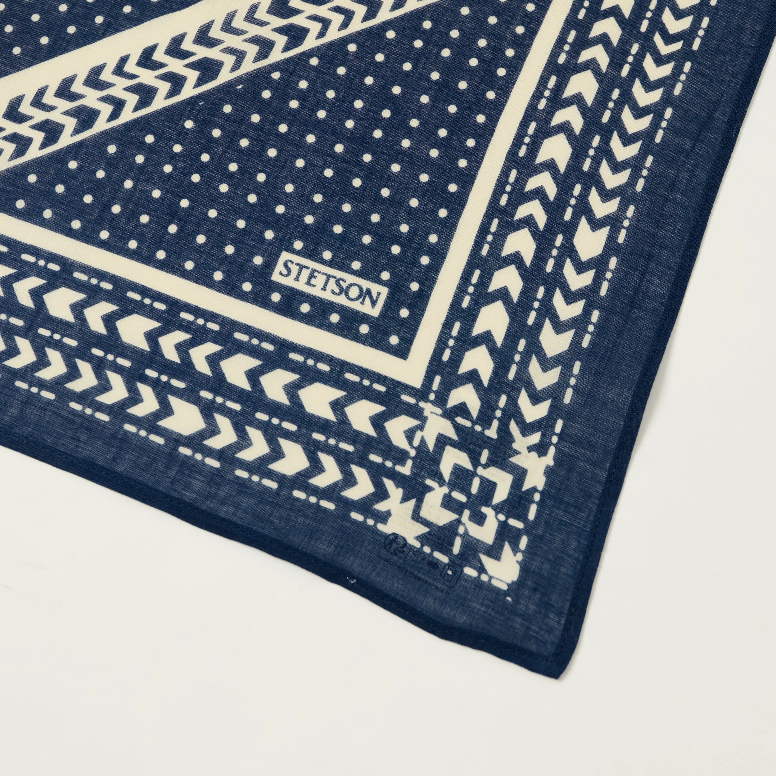 Stetson Cotton 'Geometric' Bandana - Navy sold by Son of a Stag product image thumbnail 2