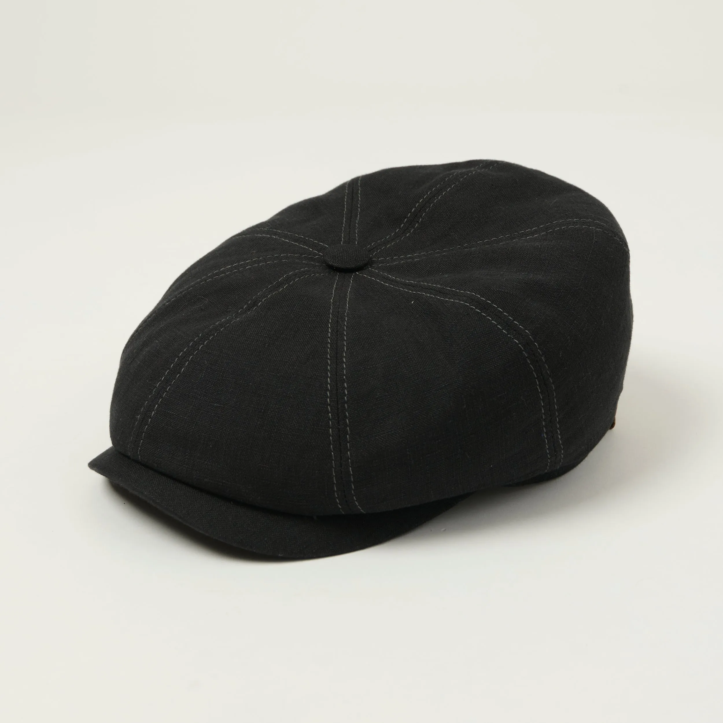 Stetson Hatteras Linen Flat Cap - Jet Black sold by Son of a Stag