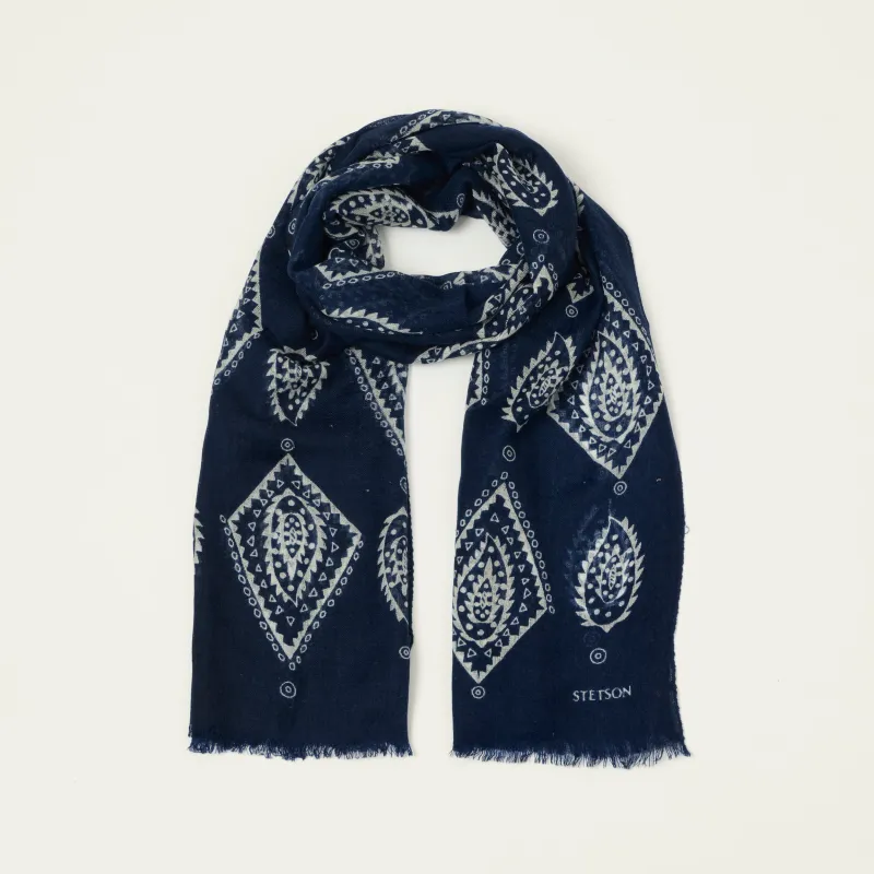 Stetson Abstract Summer Scarf - Navy made by Stetson