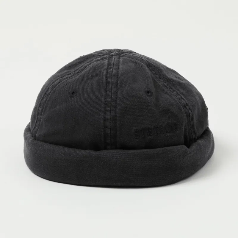Stetson Cotton Docker Cap - Black made by Stetson