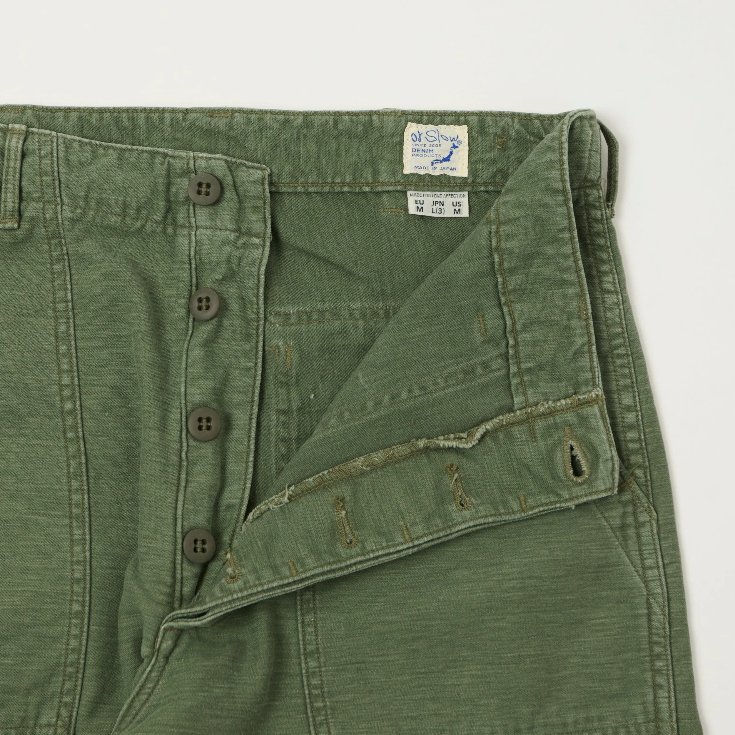 orSlow U.S. Army Fatigue Trousers - Green Used Wash sold by Son of a Stag product image thumbnail 4