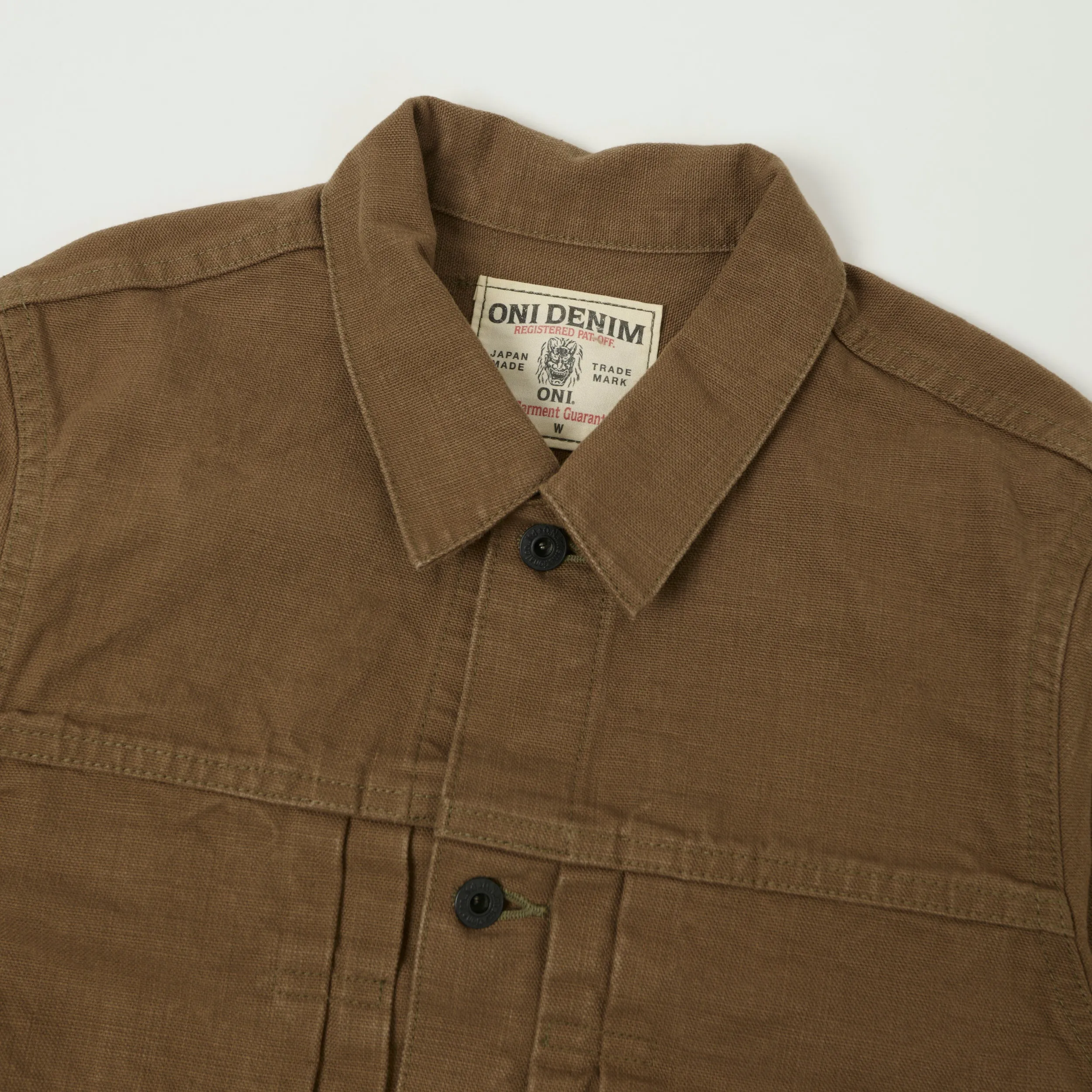ONI Denim 01507-HOX-OLB 13oz Sulfur Dyed Canvas Type I Denim Jacket - Brown Khaki sold by Son of a Stag product image thumbnail 2