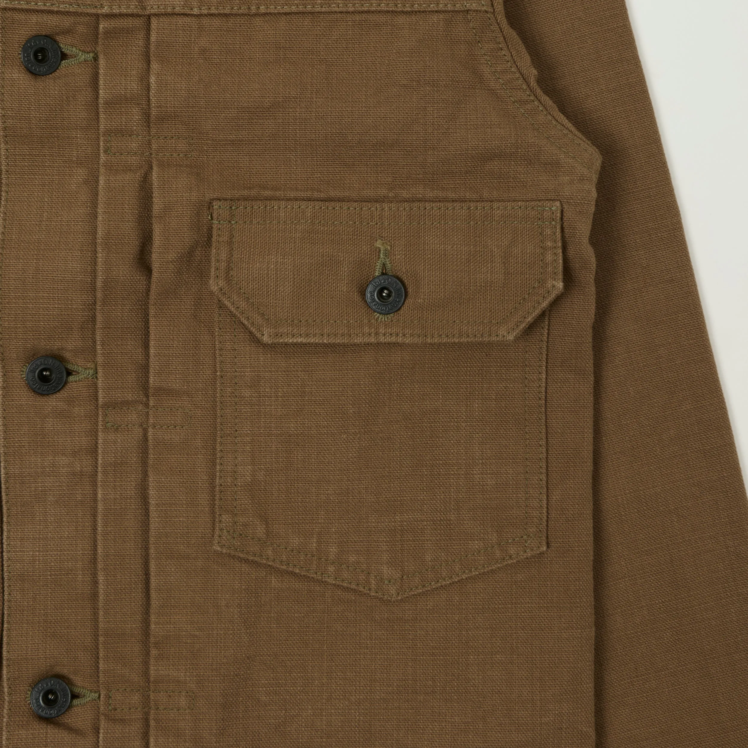 ONI Denim 01507-HOX-OLB 13oz Sulfur Dyed Canvas Type I Denim Jacket - Brown Khaki sold by Son of a Stag product image thumbnail 3