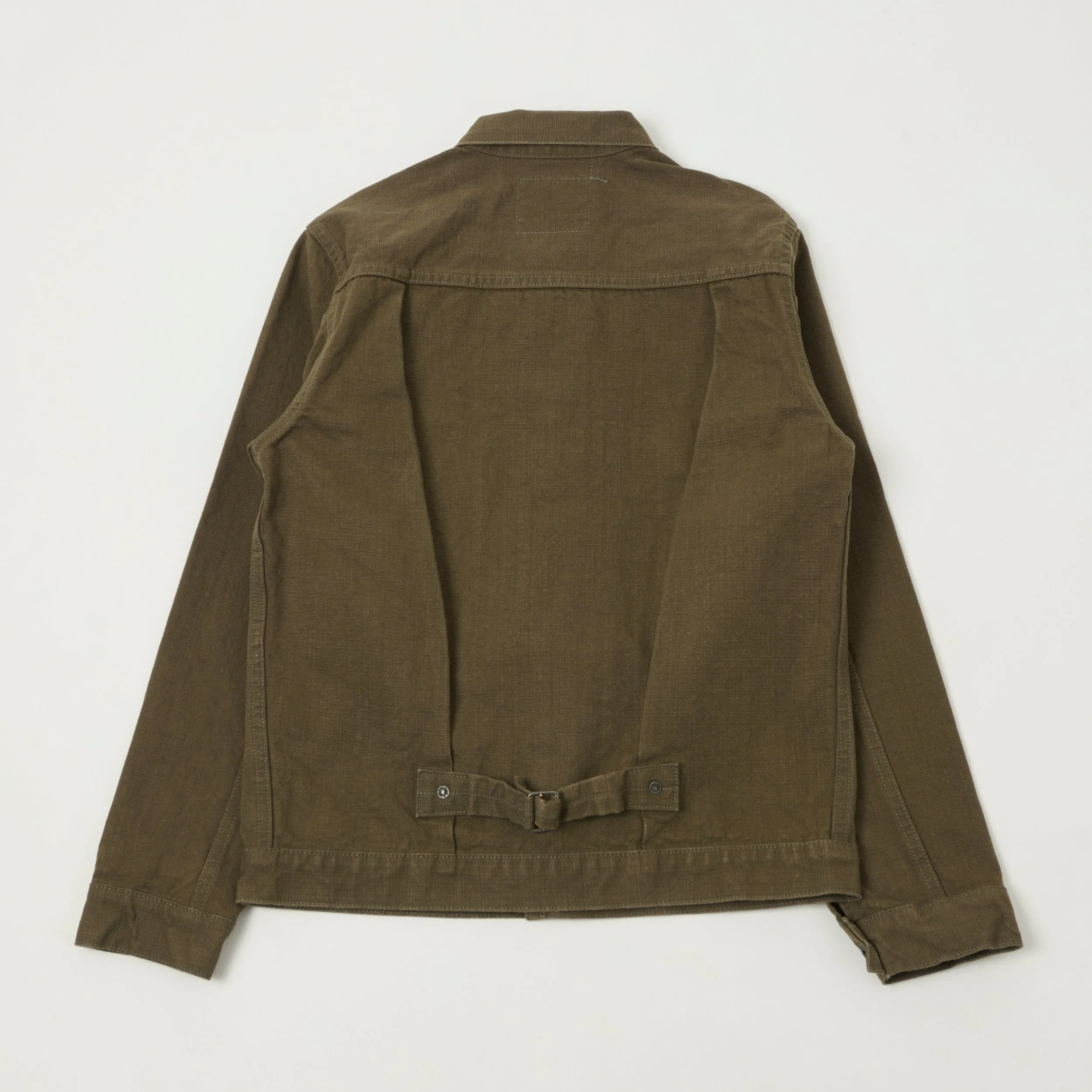 ONI Denim 01507-HOX-BRK 13oz Sulfur Dyed Canvas Type I Denim Jacket - Olive Brown sold by Son of a Stag product image thumbnail 4