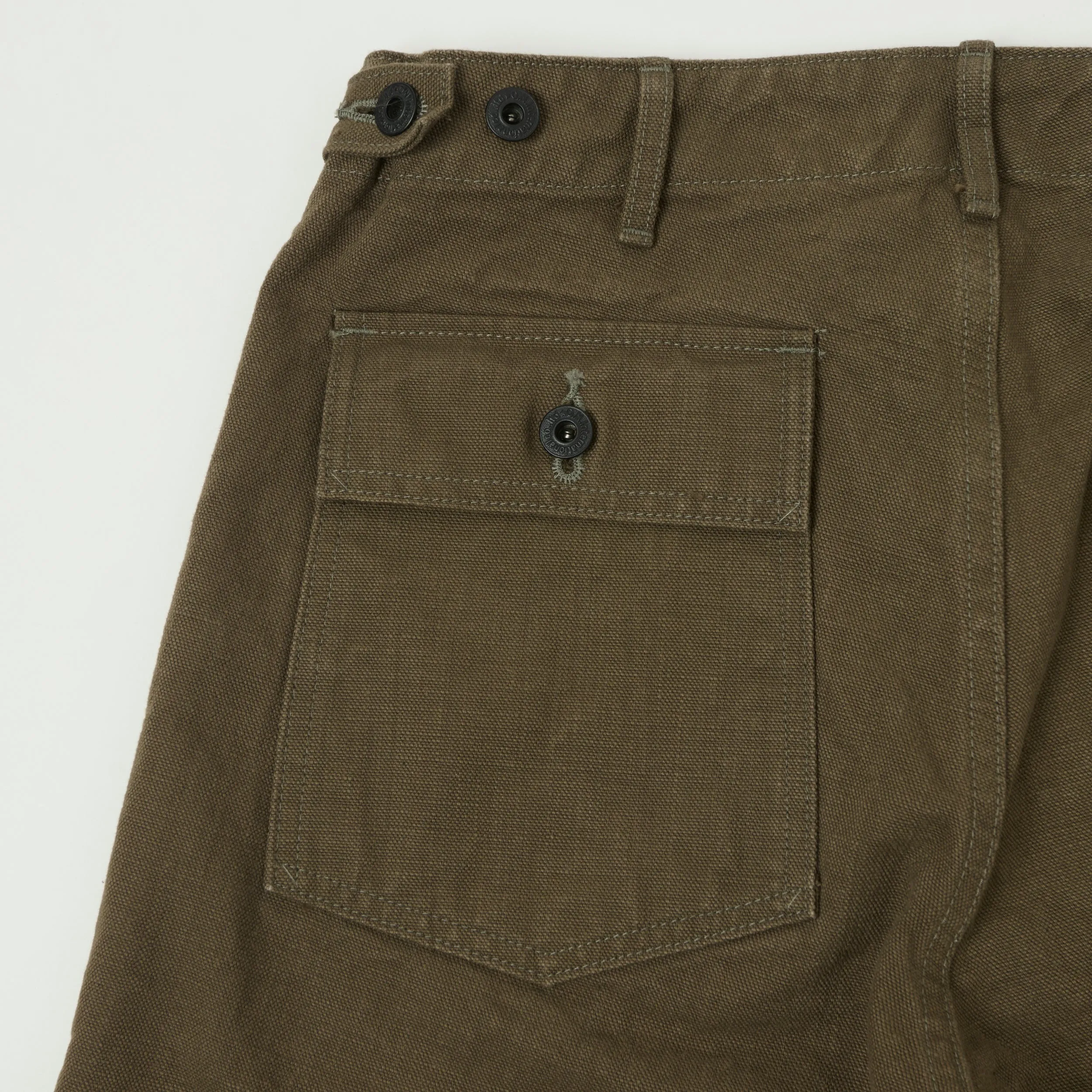 ONI Denim 207HOX-OLB 13oz Sulfur Dyed Canvas Baker Trousers - Olive Brown sold by Son of a Stag product image thumbnail 5