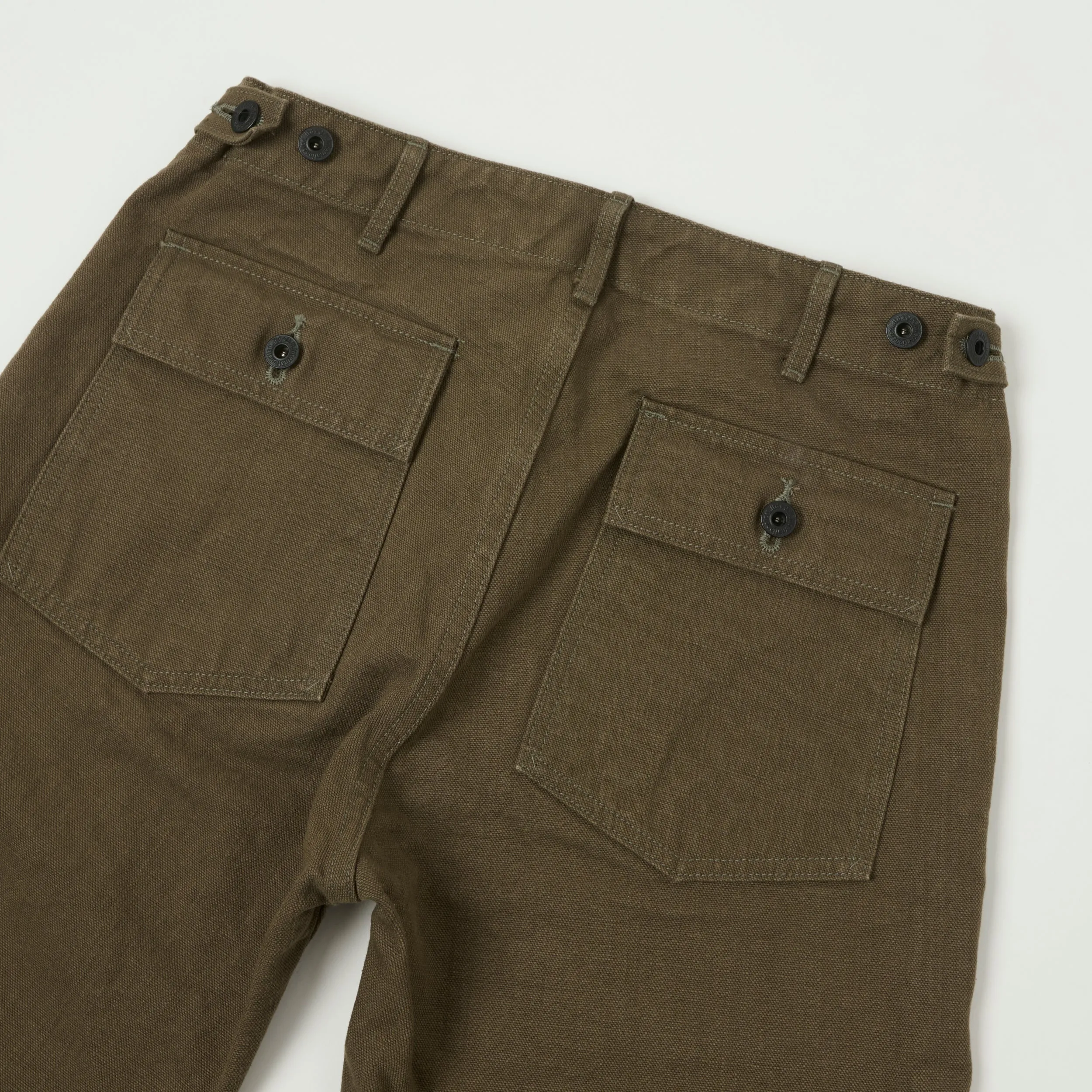 ONI Denim 207HOX-OLB 13oz Sulfur Dyed Canvas Baker Trousers - Olive Brown sold by Son of a Stag product image thumbnail 2