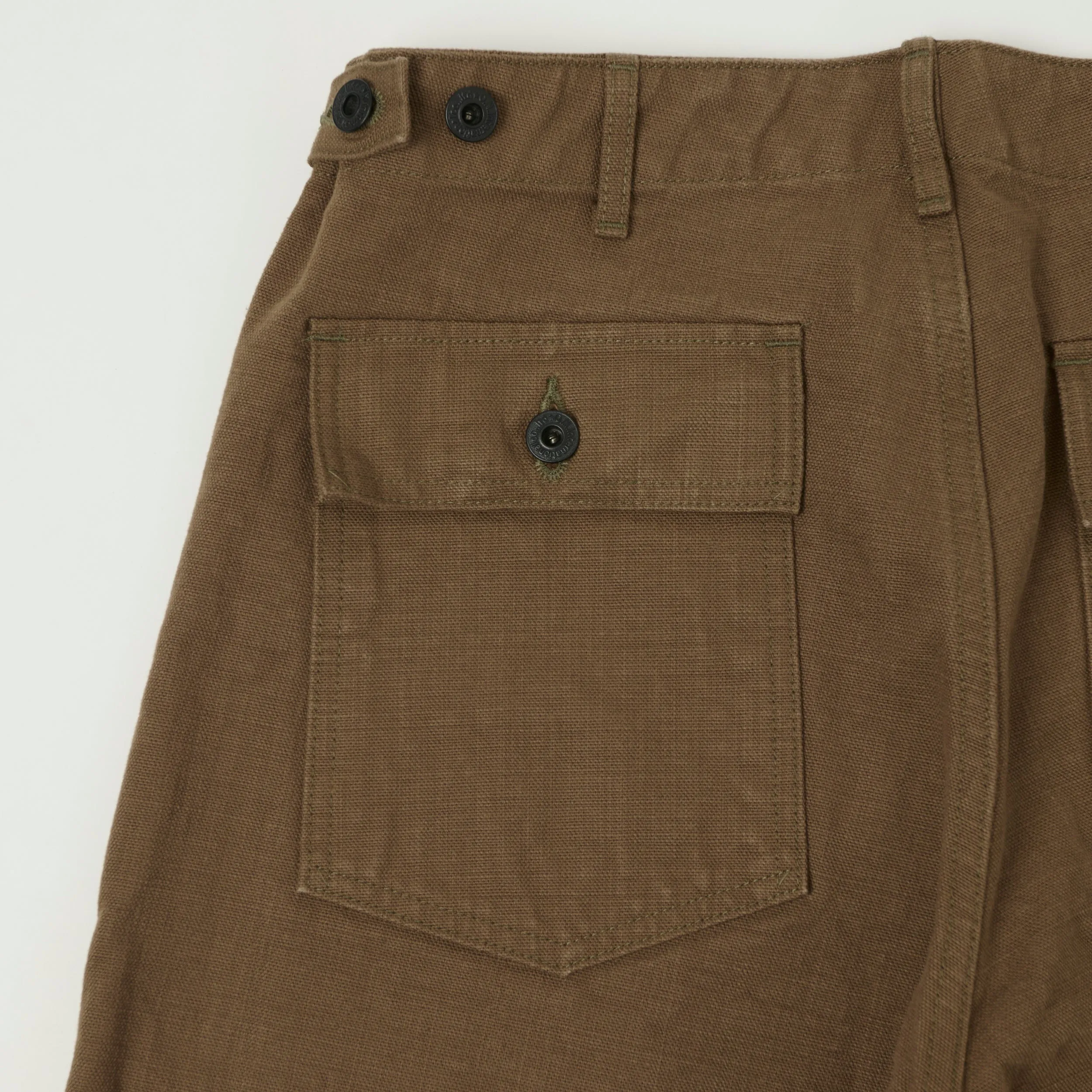 ONI Denim 207HOX-BRK 13oz Sulfur Dyed Canvas Baker Trousers - Brown Khaki sold by Son of a Stag product image thumbnail 5