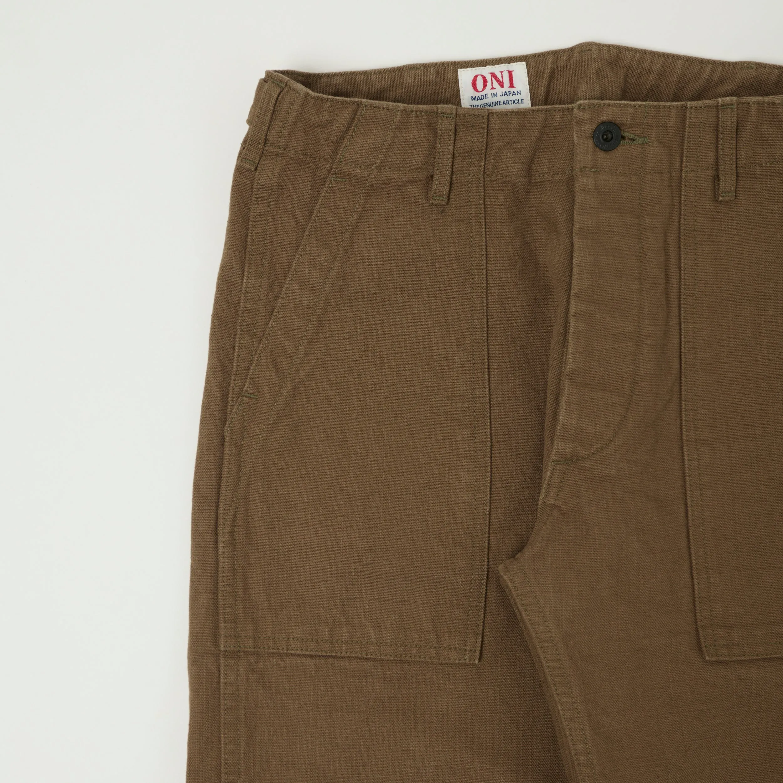 ONI Denim 207HOX-BRK 13oz Sulfur Dyed Canvas Baker Trousers - Brown Khaki sold by Son of a Stag product image thumbnail 4