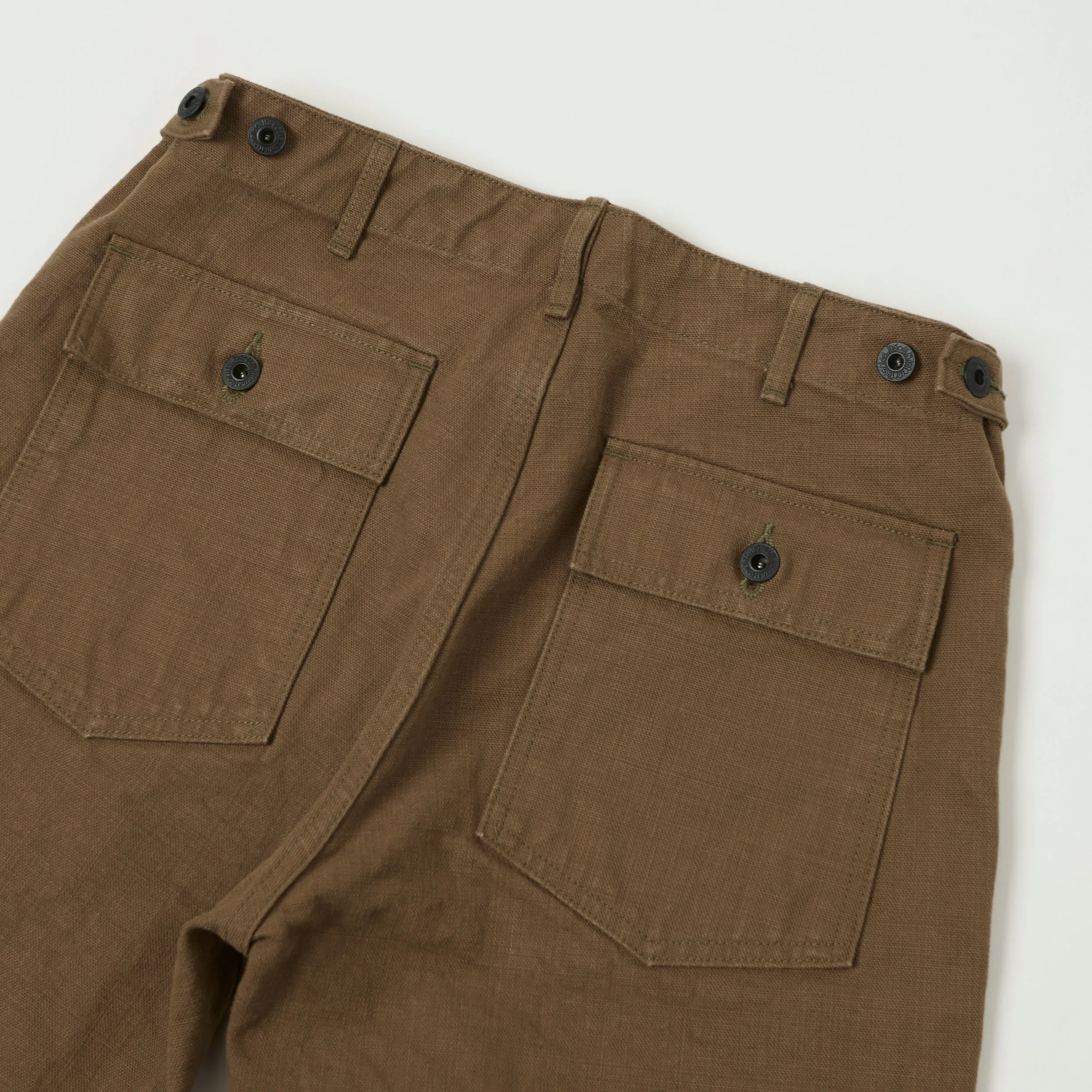 ONI Denim 207HOX-BRK 13oz Sulfur Dyed Canvas Baker Trousers - Brown Khaki sold by Son of a Stag product image thumbnail 2