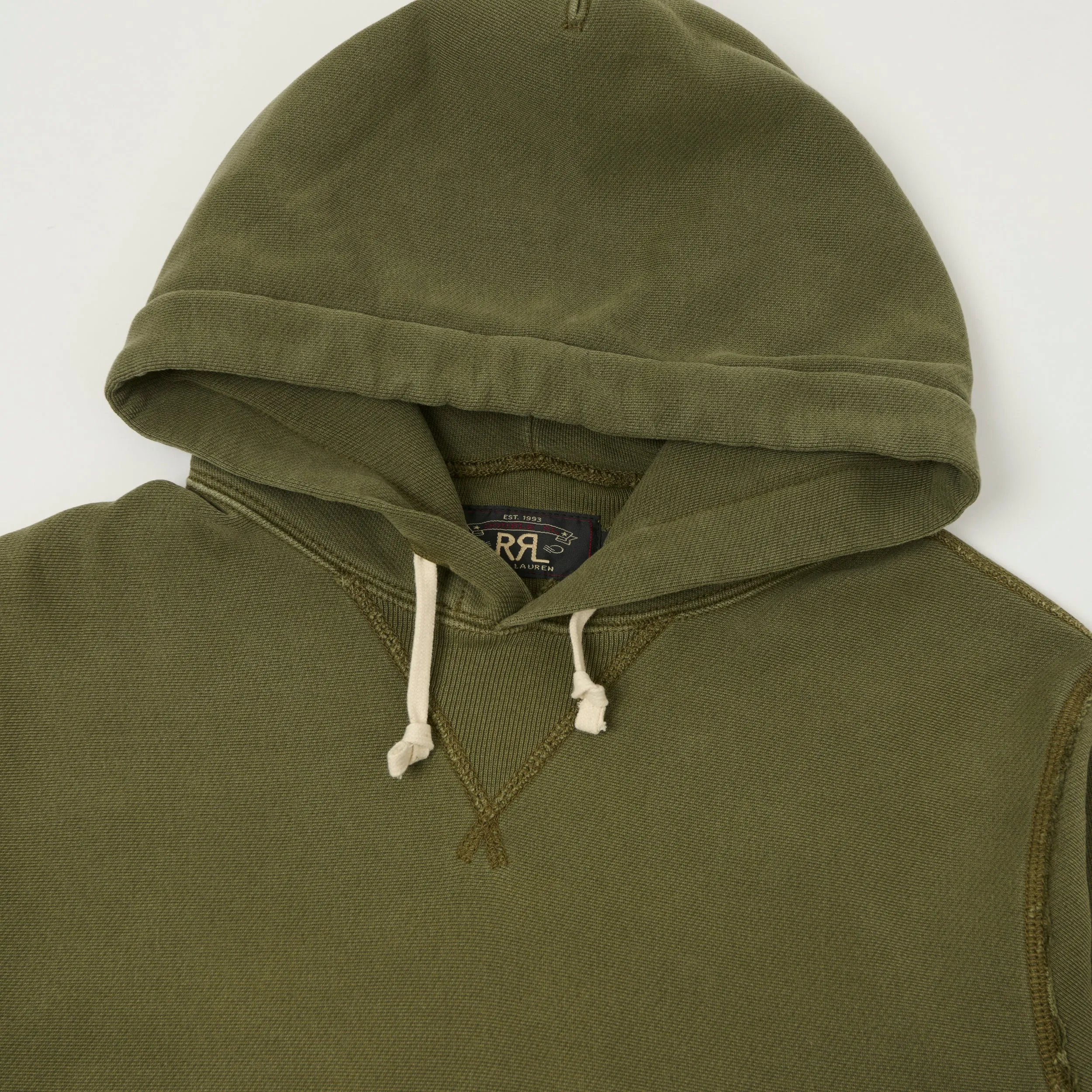 RRL Garment-Dyed French Terry Hoodie - Olive sold by Son of a Stag product image thumbnail 2