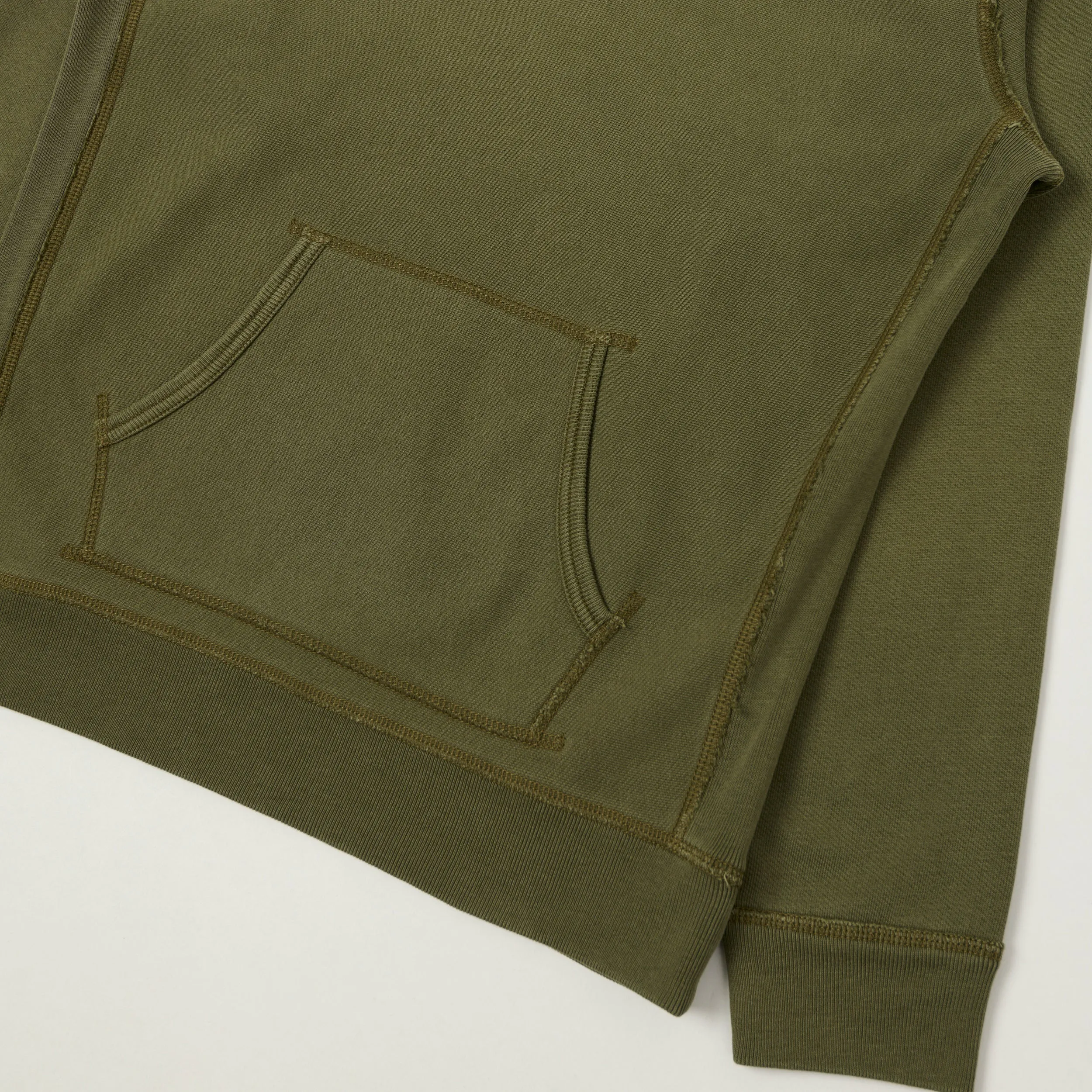 RRL Garment-Dyed French Terry Hoodie - Olive sold by Son of a Stag product image thumbnail 3