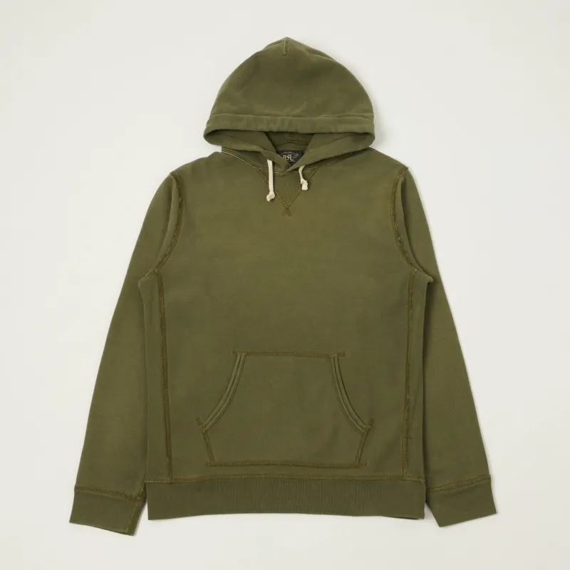 RRL Garment-Dyed French Terry Hoodie - Olive made by RRL