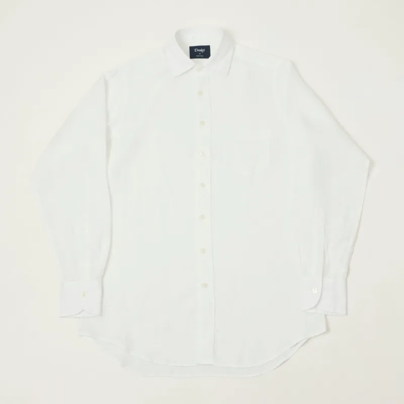 Drake's Linen Summer Shirt - White made by Drakes