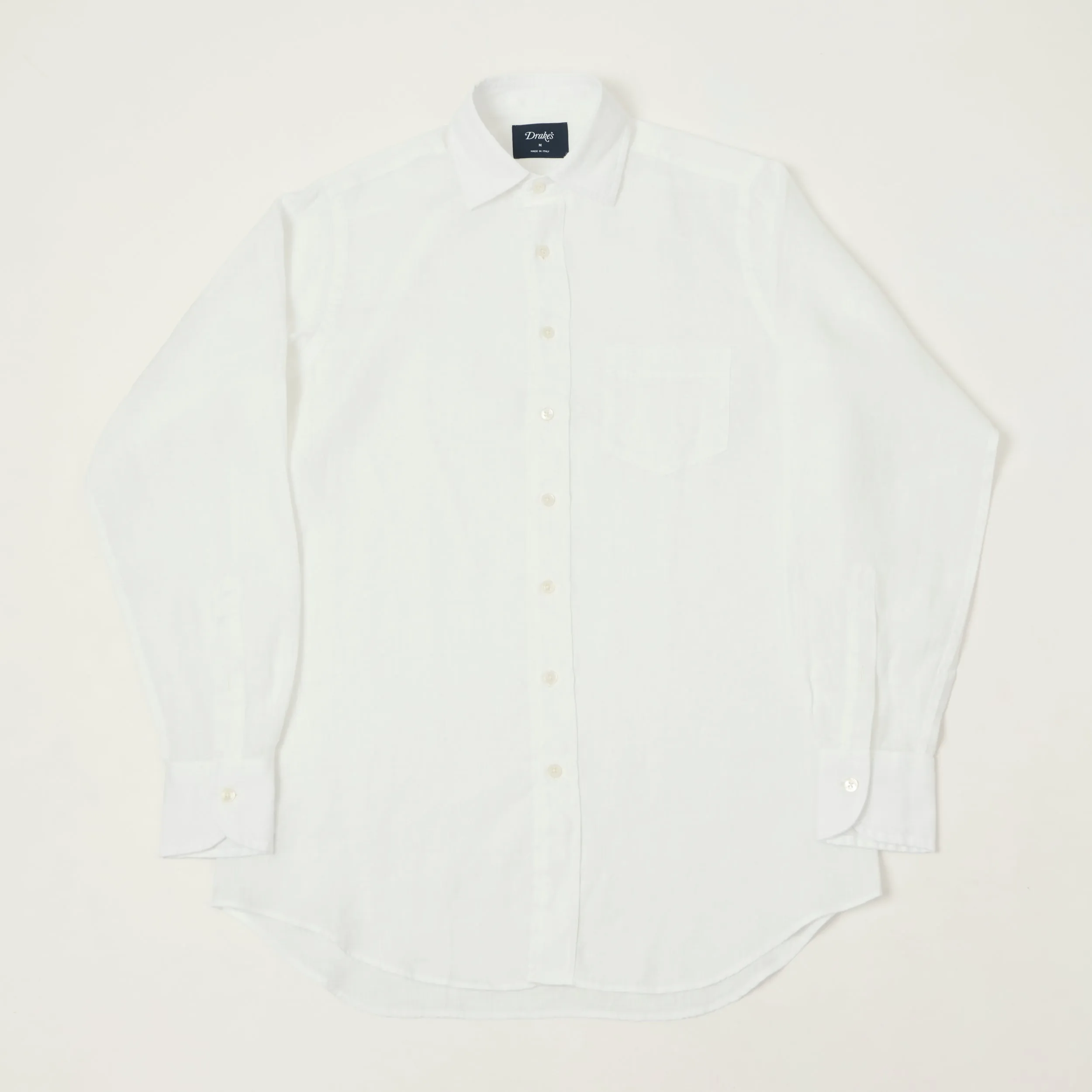 Drake's Linen Summer Shirt - White sold by Son of a Stag