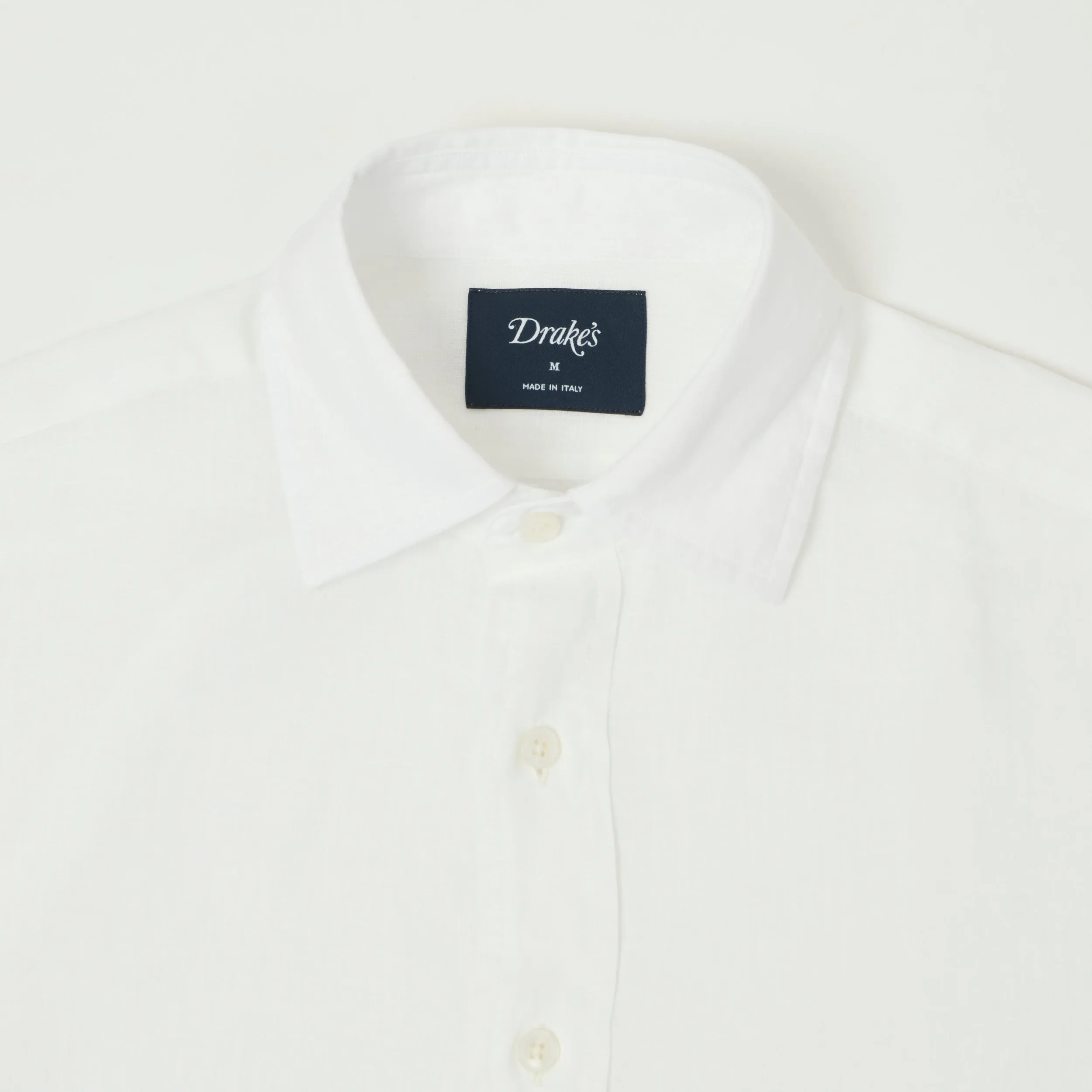 Drake's Linen Summer Shirt - White sold by Son of a Stag product image thumbnail 2