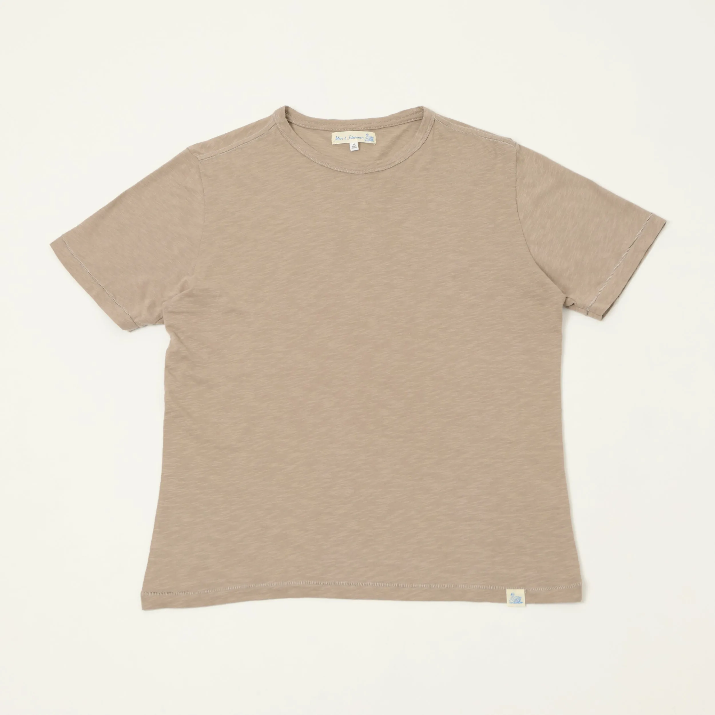 Merz b. Schwanen 'Good Basics' SCT04 Pima Slub Cotton T-Shirt - Faded Grain sold by Son of a Stag