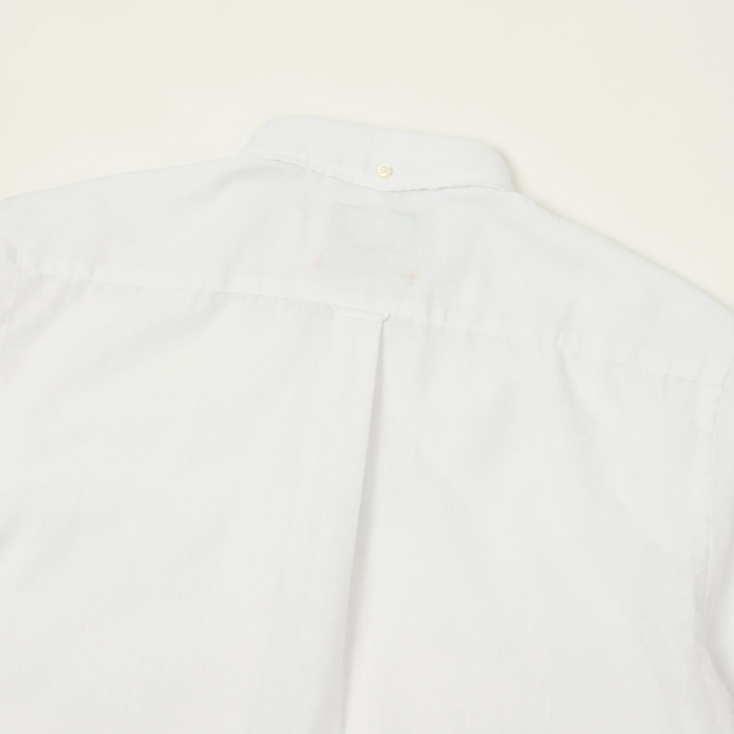 Beams Plus Button Down Coolmax Linen Short Sleeve Shirt - White sold by Son of a Stag product image thumbnail 5