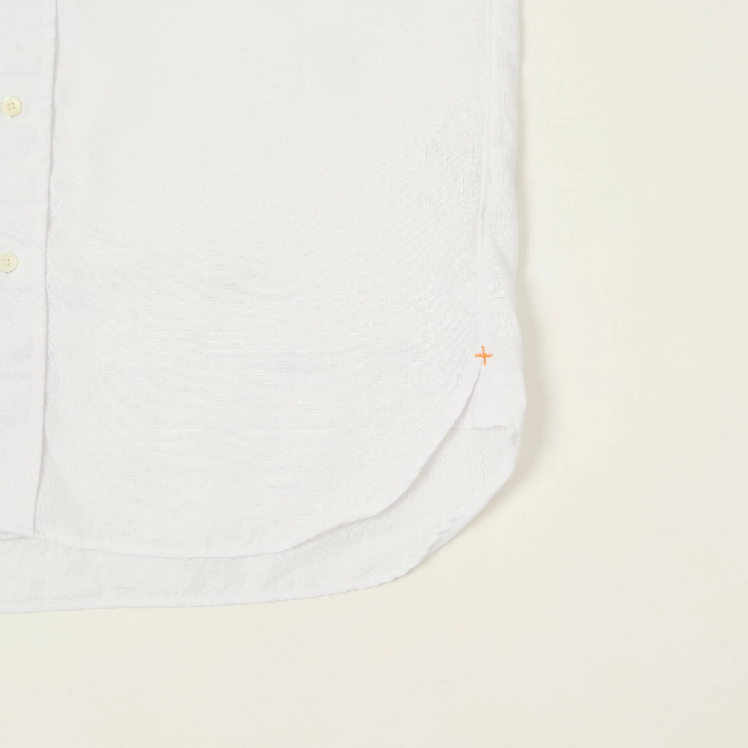 Beams Plus Button Down Coolmax Linen Short Sleeve Shirt - White sold by Son of a Stag product image thumbnail 3
